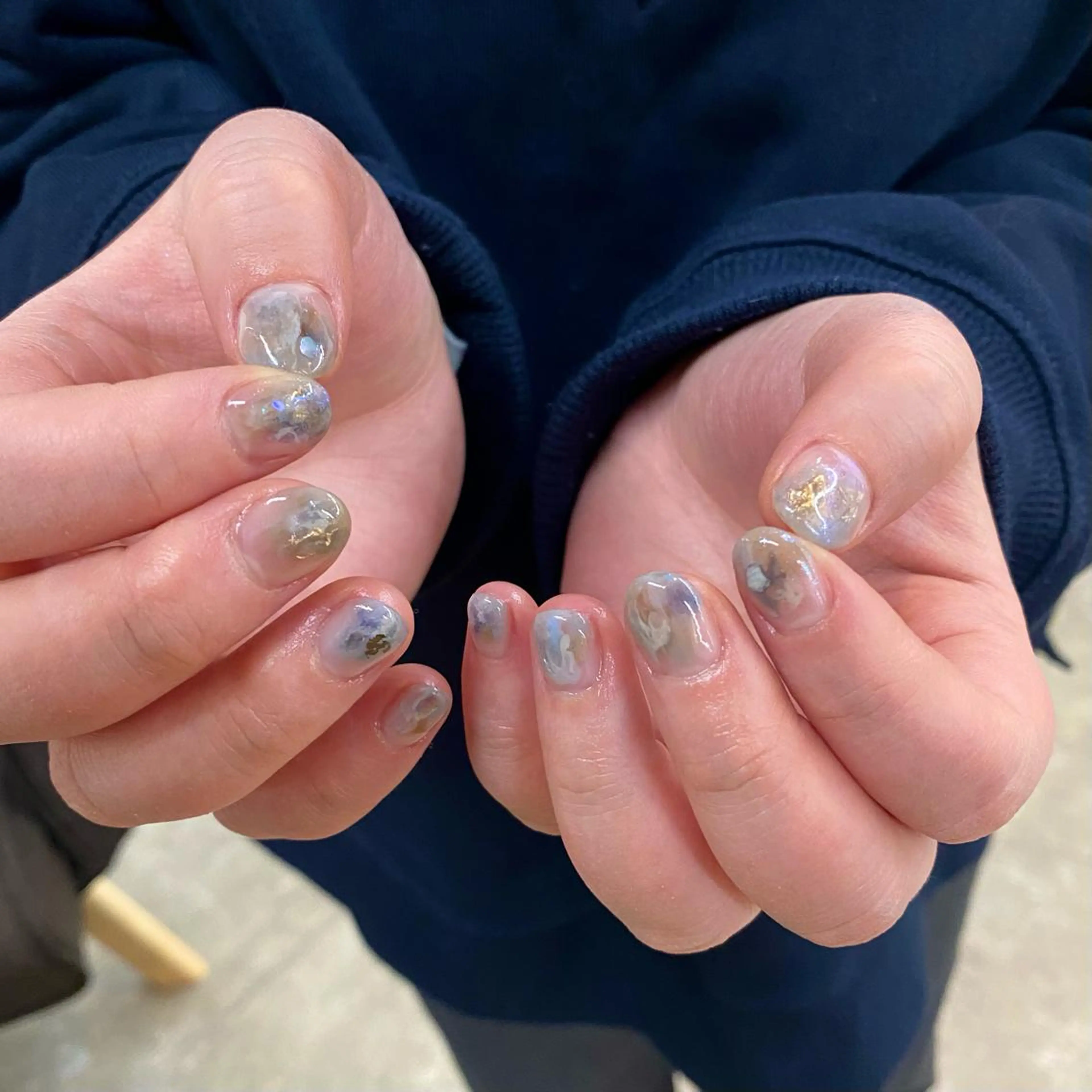 ネイル ブルー ハンドネイル nable.所属・栗林 実莉のネイルデザイン