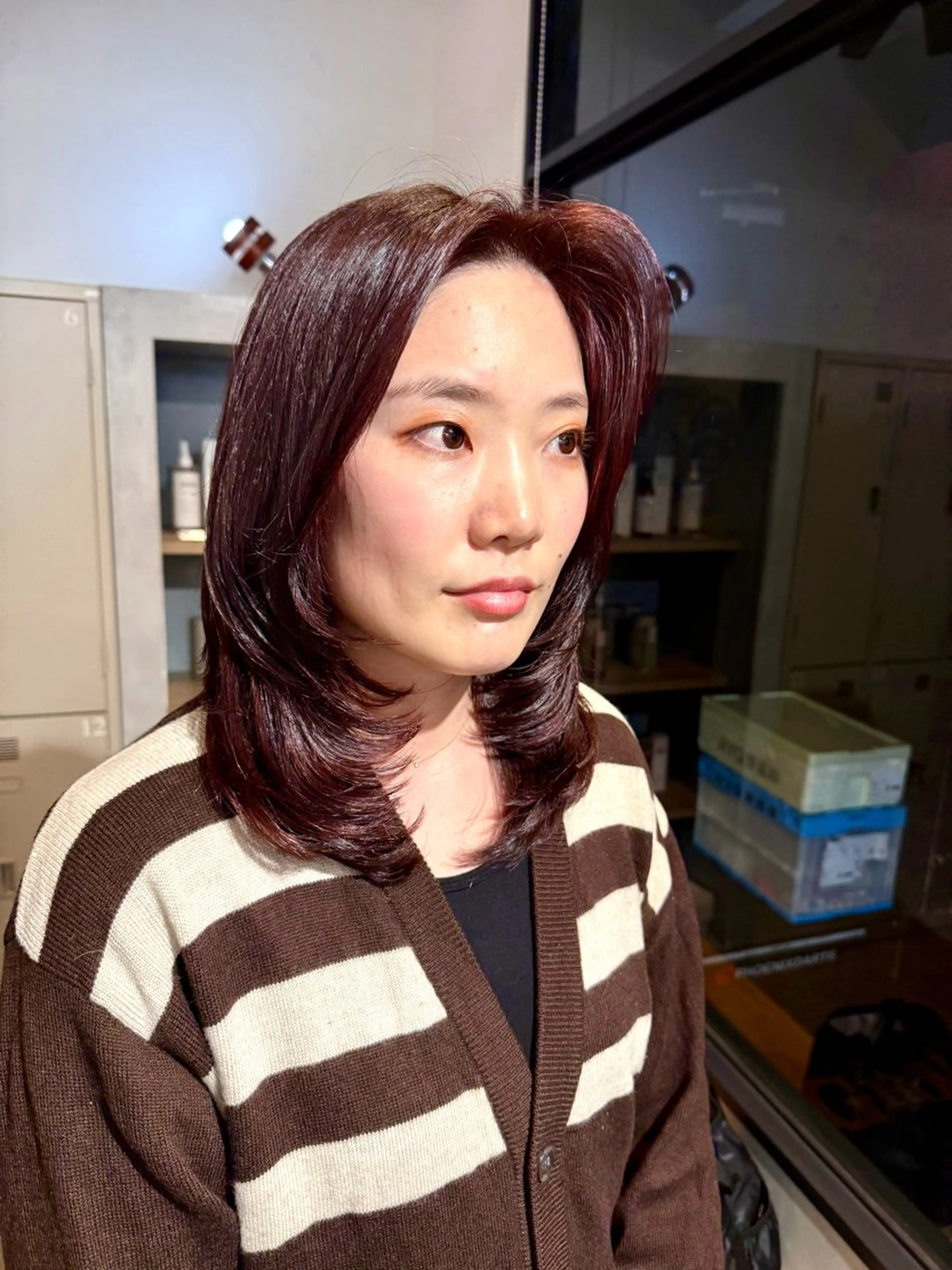 ミディアム カラー カット ヘアカラー トリートメント 色気レイヤー& ショートはお任せ🌟のヘアスタイル