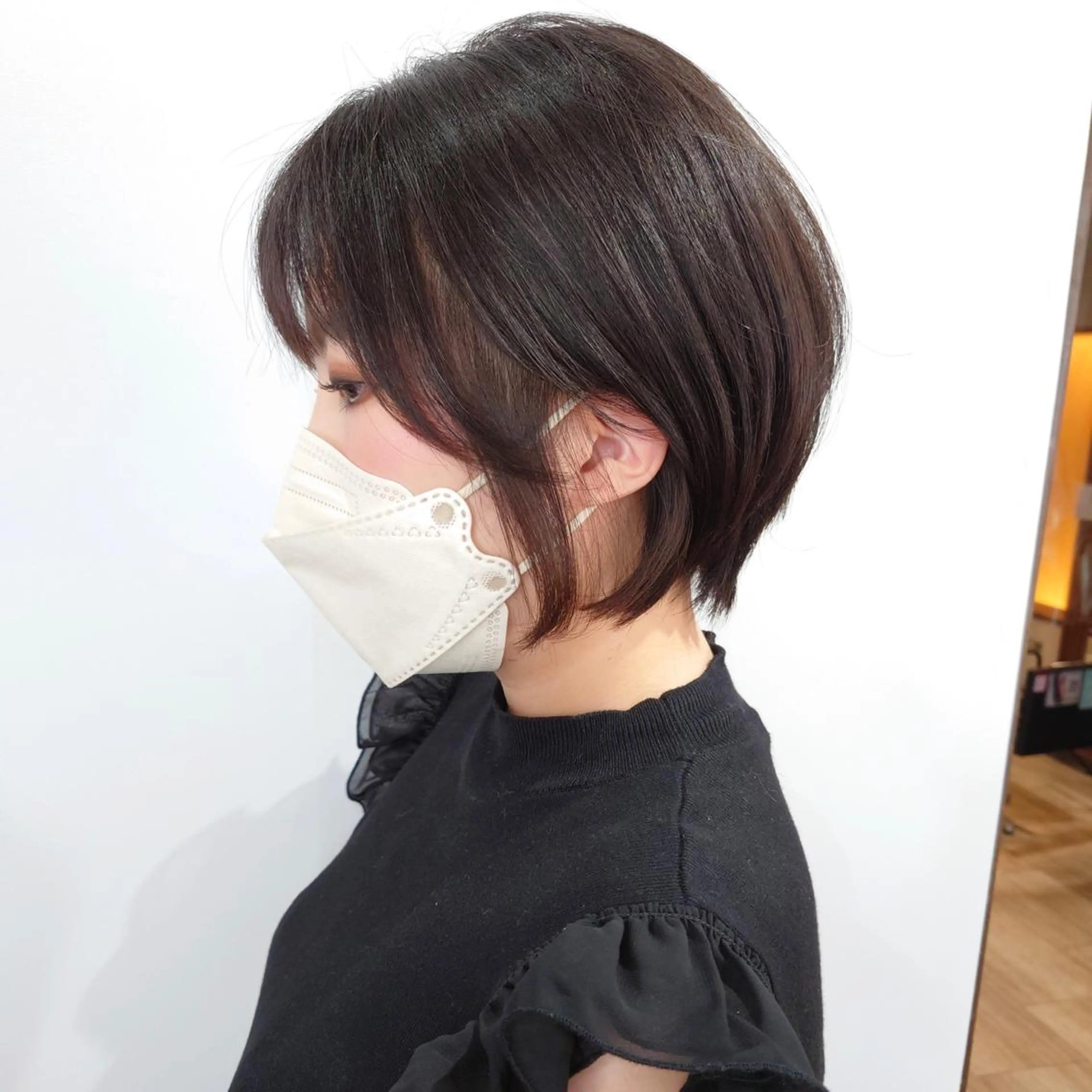 ショート カラー ショートボブ ボブ ショートヘア 縮毛矯正 カット ヘアカラー ブリーチなしで透明感 カラー松内真太のヘアスタイル