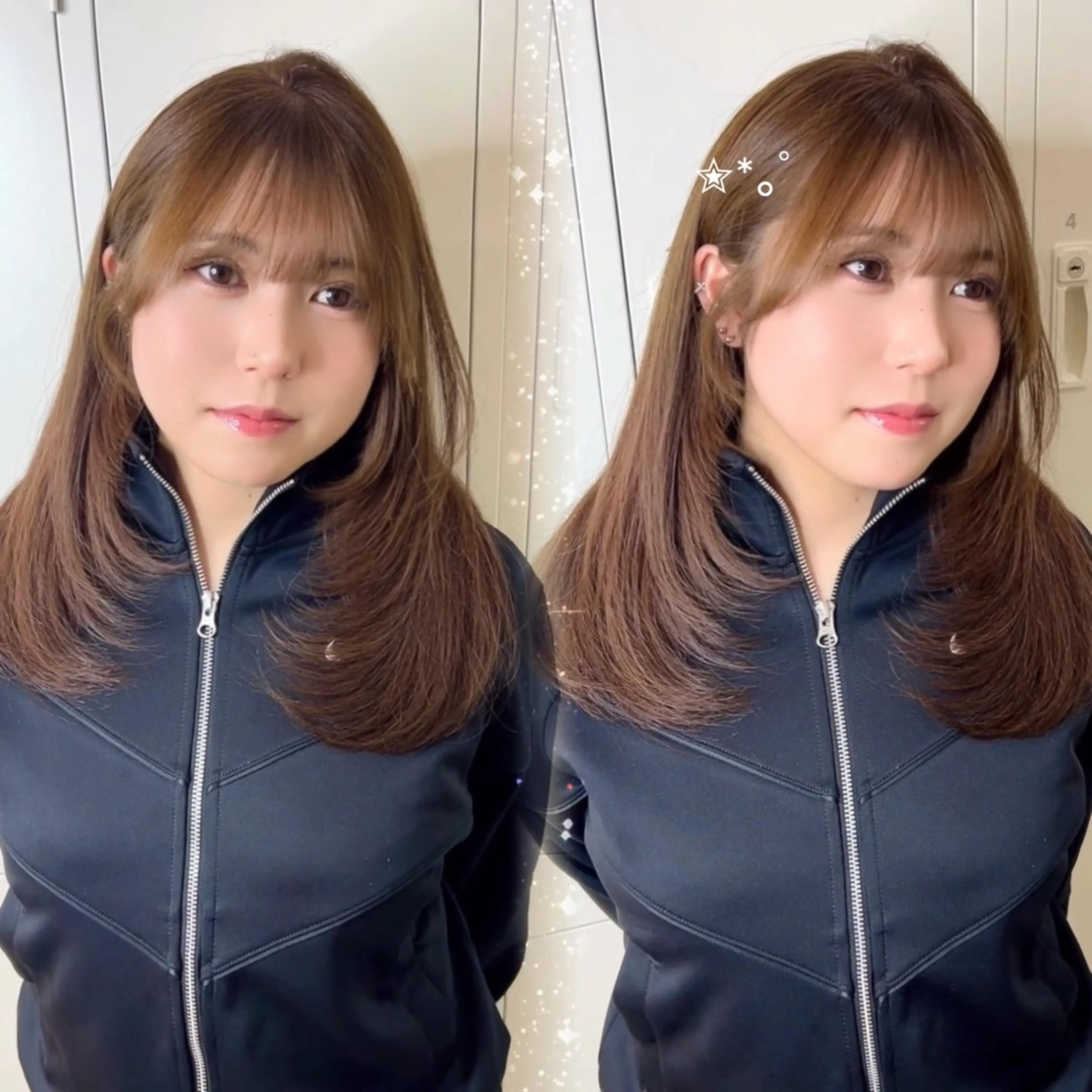 セミロング レイヤーカット カット ヘアカラー トリートメント 𝜗𝜚ブリーチ ／レイヤー𝜗𝜚のヘアスタイル