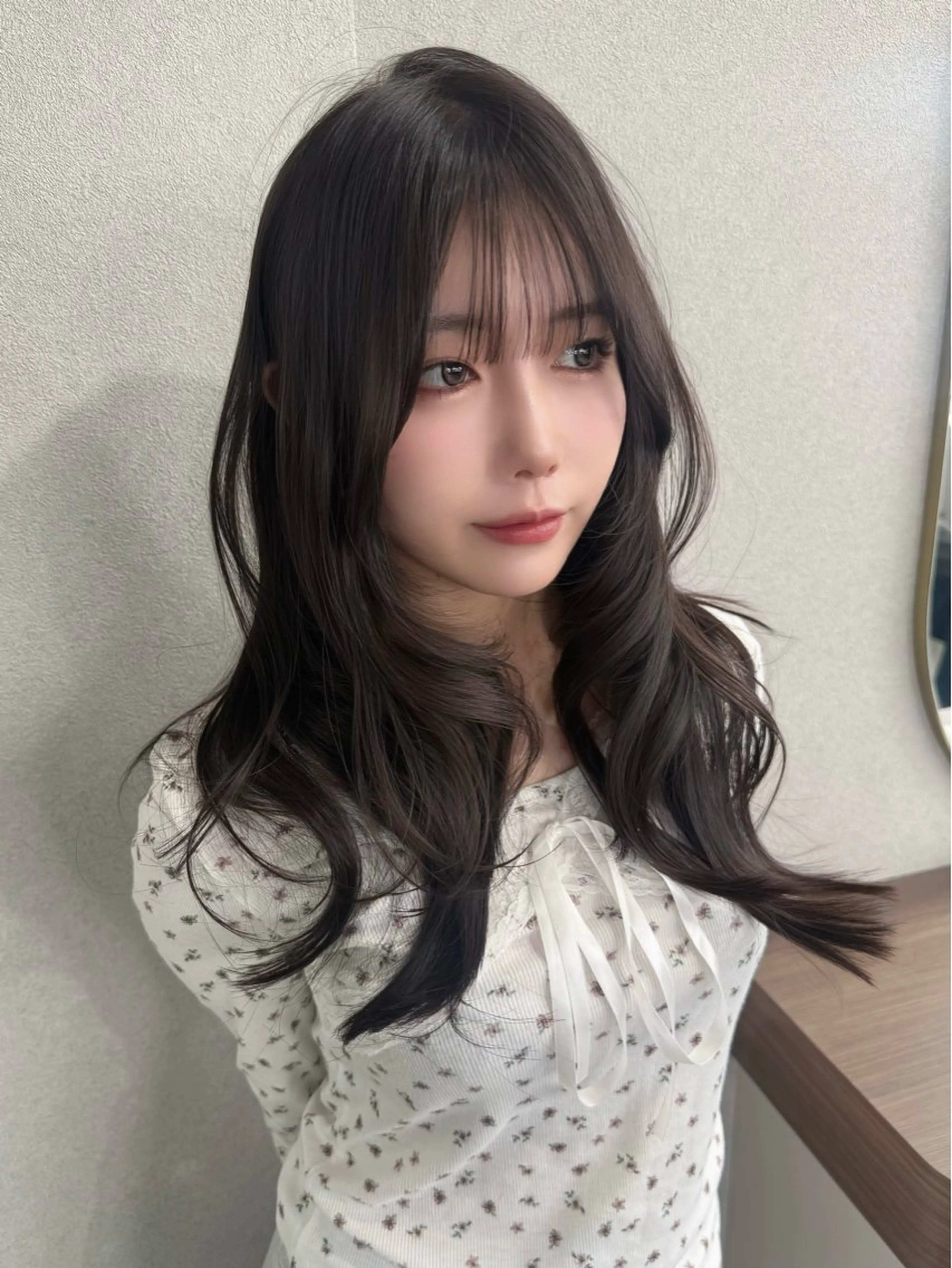 ロング 顔周りカット 韓国風ヘア カット ヘアカラー トリートメント レイヤーカット/ 和奏︎✿のヘアスタイル