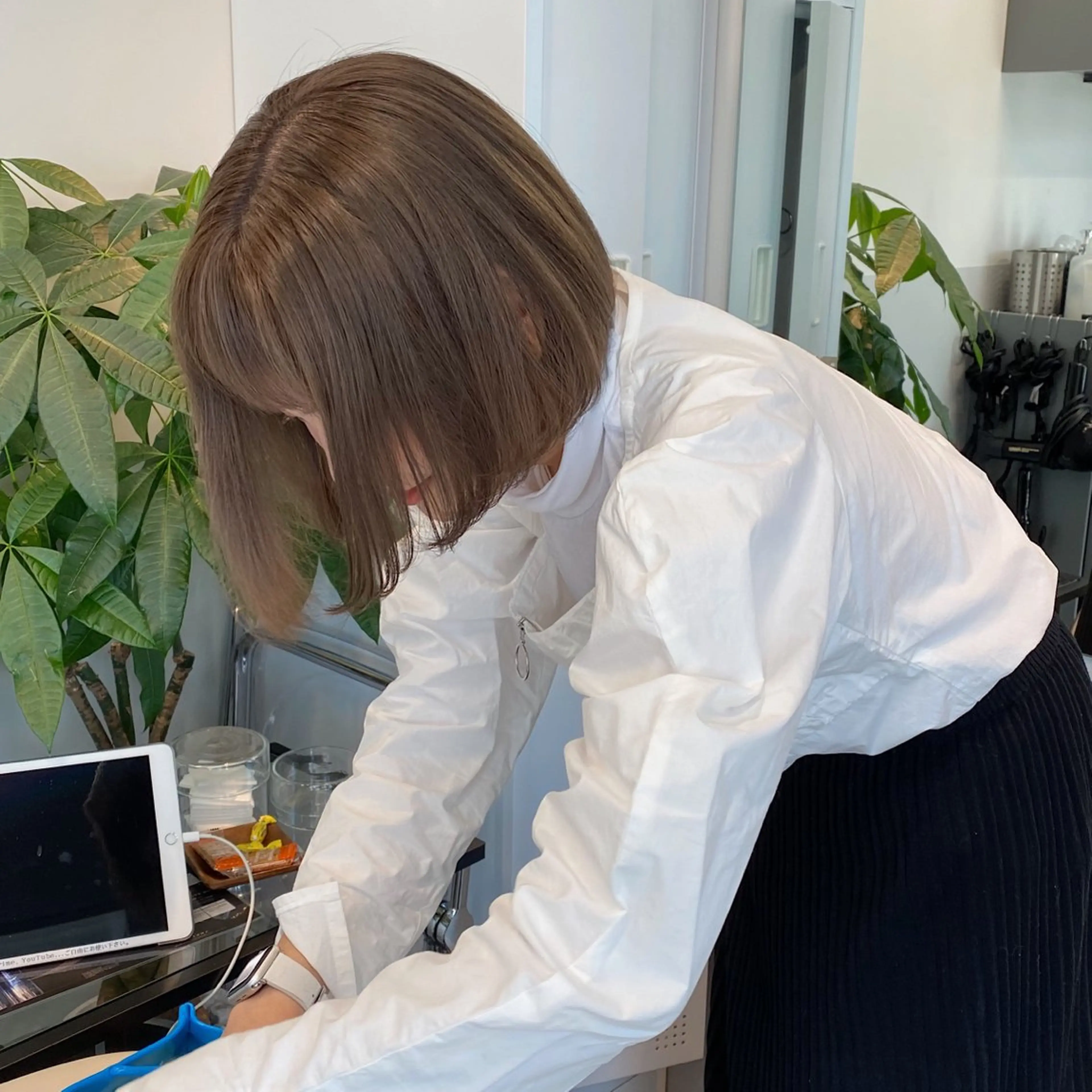 ショート カラー ヘアアレンジ ブリーチなしカラー/ 髪質改善/寺門束のヘアスタイル