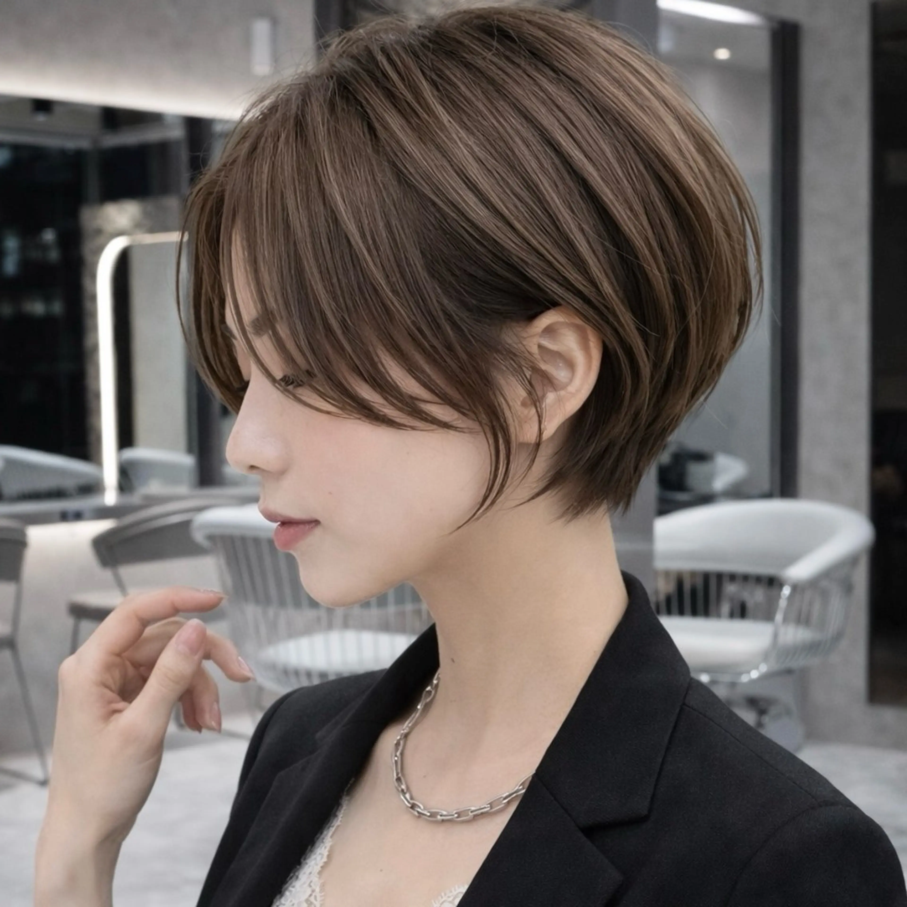 ショート カラー カット ヘアカラー トリートメント 《髪質改善✖️レイヤ ー🩶》ナオヤのヘアスタイル
