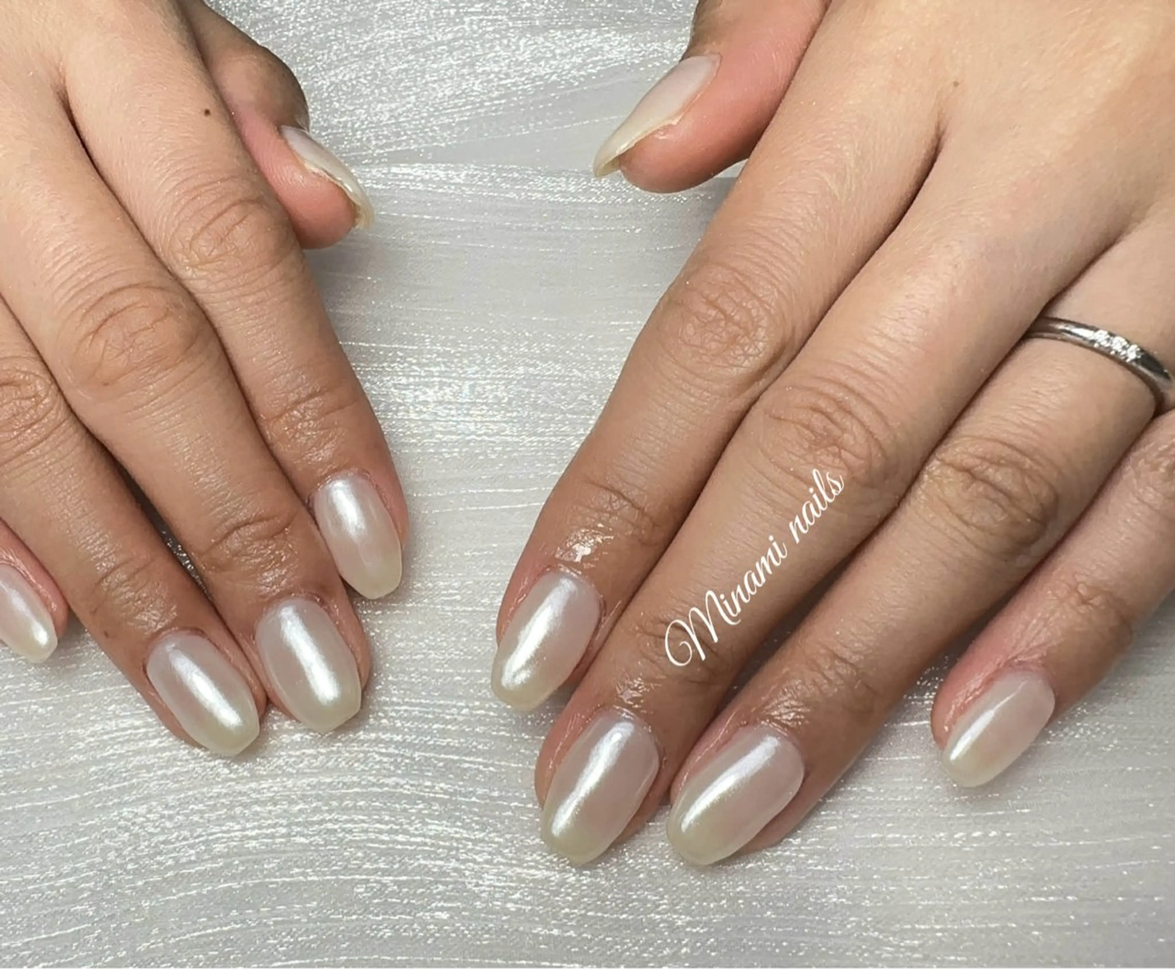 ネイル アートネイル オーロラネイル ガーリー キラキラネイル 韓国ネイル Minami Nailsのネイルデザイン