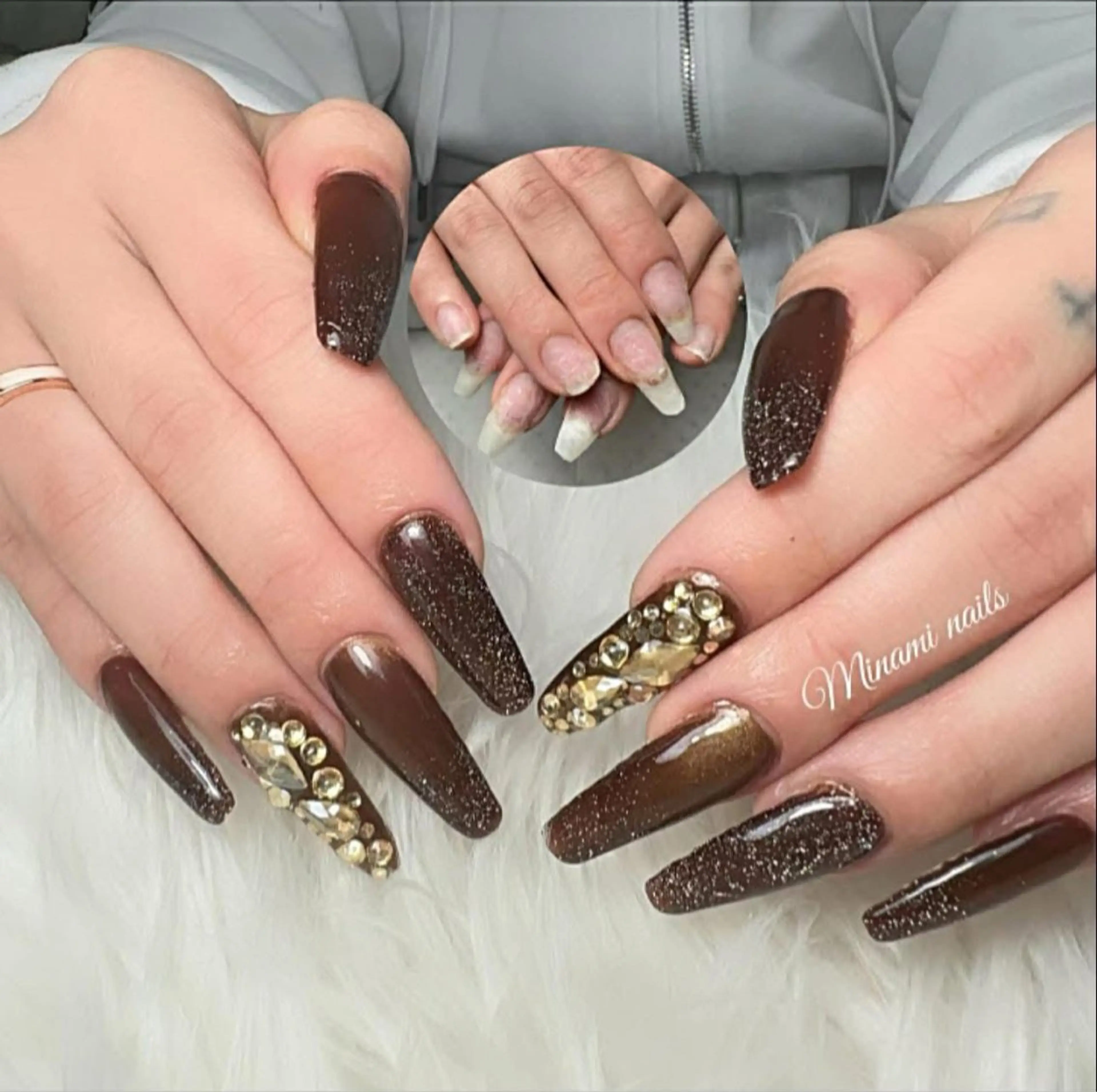 ネイル アートネイル オーロラネイル ガーリー キラキラネイル 韓国ネイル ハンドネイル Minami Nailsのネイルデザイン