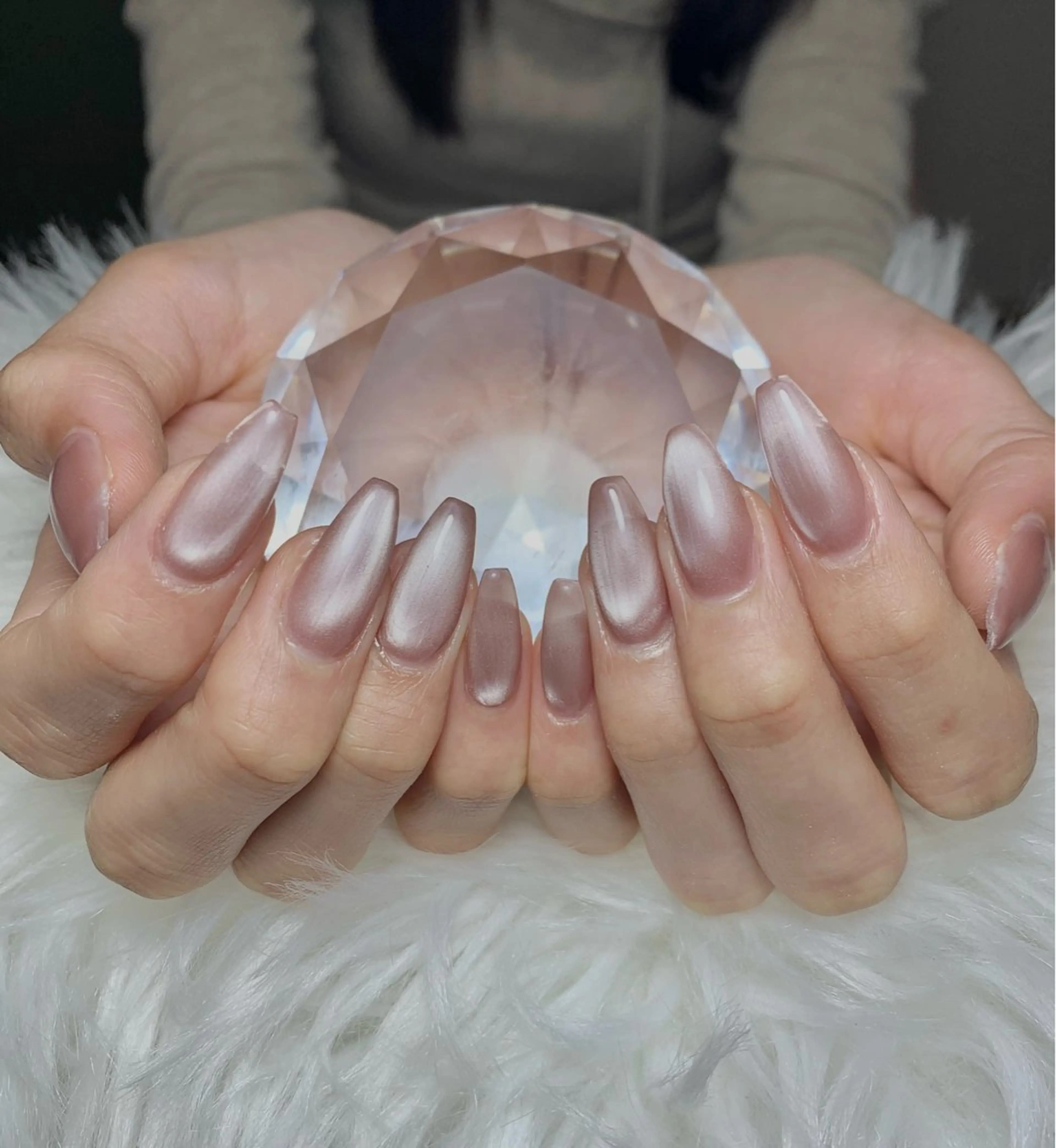 ネイル アートネイル オーロラネイル チークネイル 長さ出し フットネイル ハンドネイル 銀河_ Chan nailsのネイルデザイン