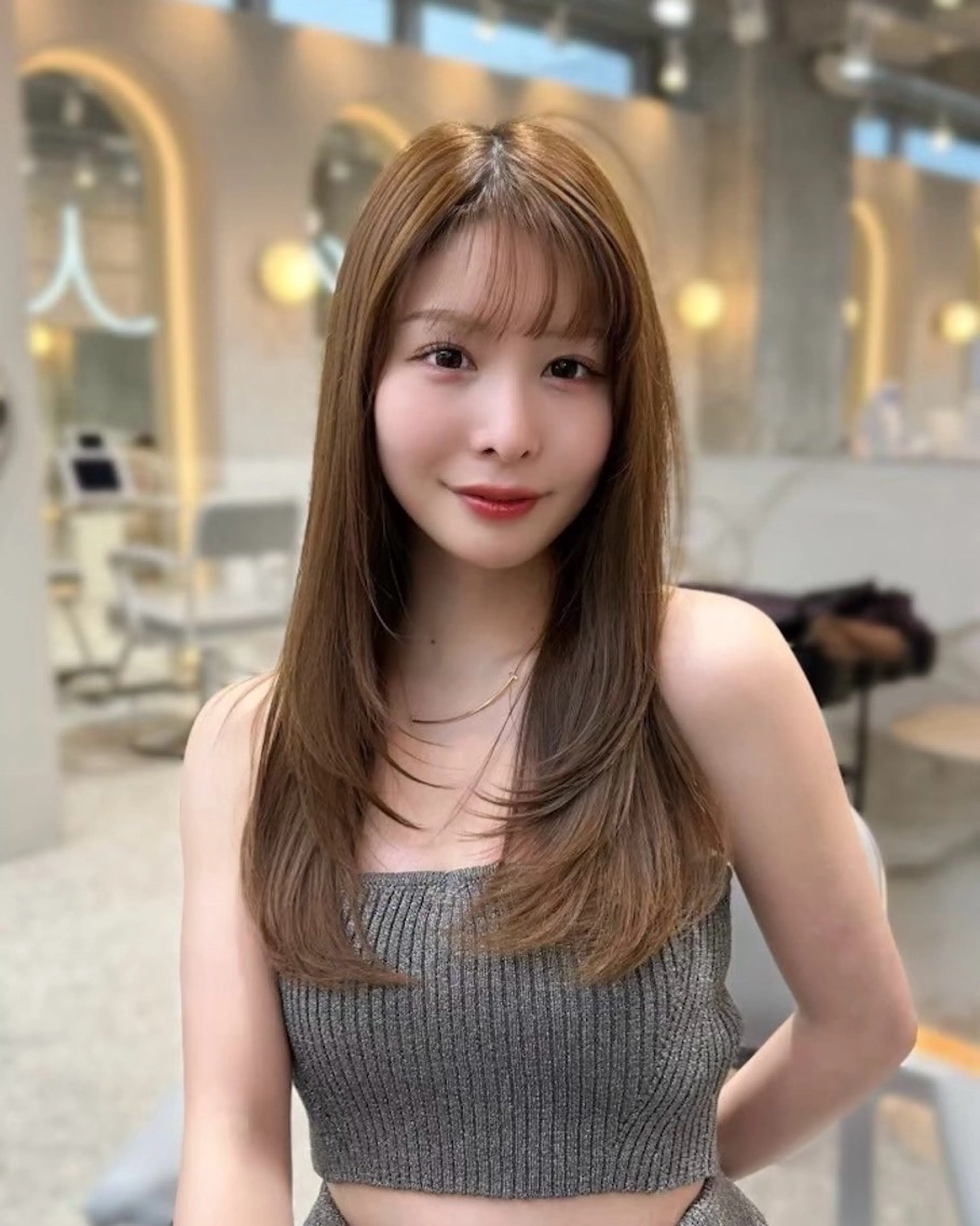 ロング レイヤーカット 韓国トレンド💓‪ 阿部あんじゅのヘアスタイル