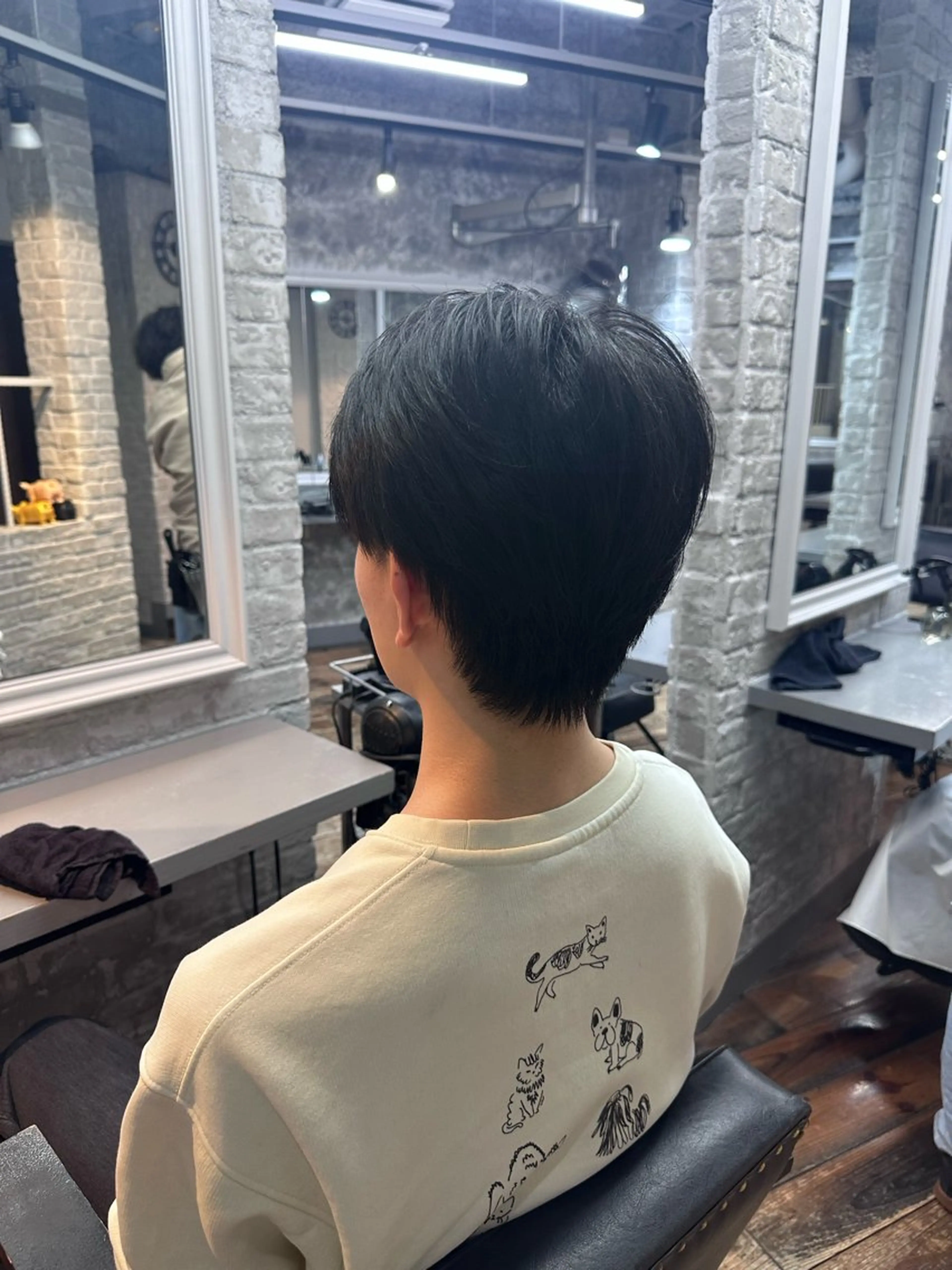 ショート メンズ カット 🩵つなぎショート✨ パーマスタイル みくのヘアスタイル