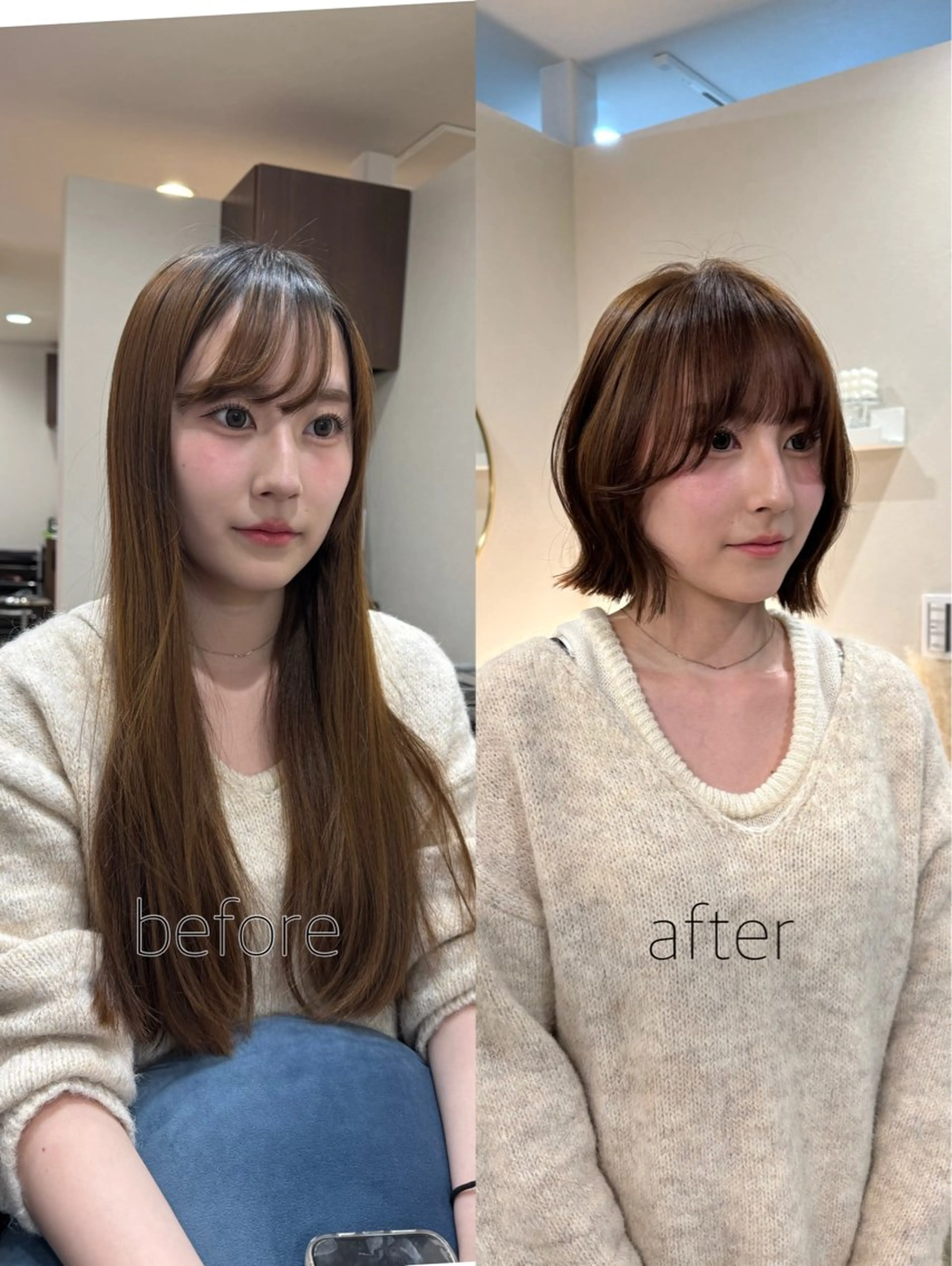 ミディアム カラー カット ヘアカラー トリートメント ヘアセット 小野寺瑞希 /最小顔カットのヘアスタイル