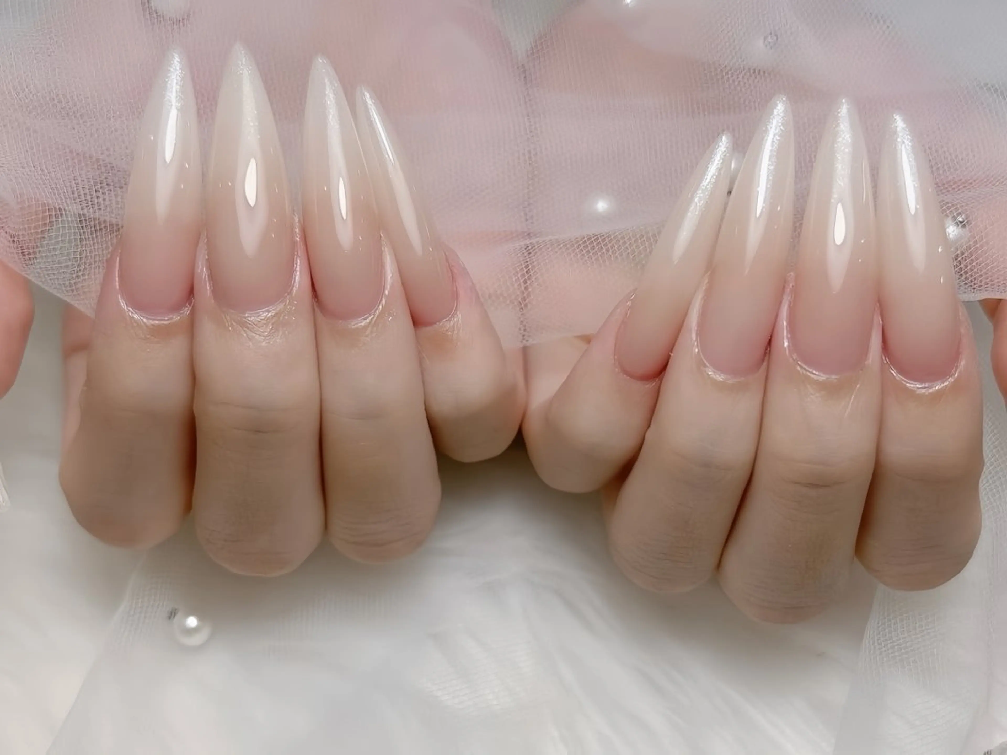 ネイル アートネイル ガーリー 韓国ネイル 持ち込み ニュアンスネイル Rin Nail 新大久保店のネイルデザイン