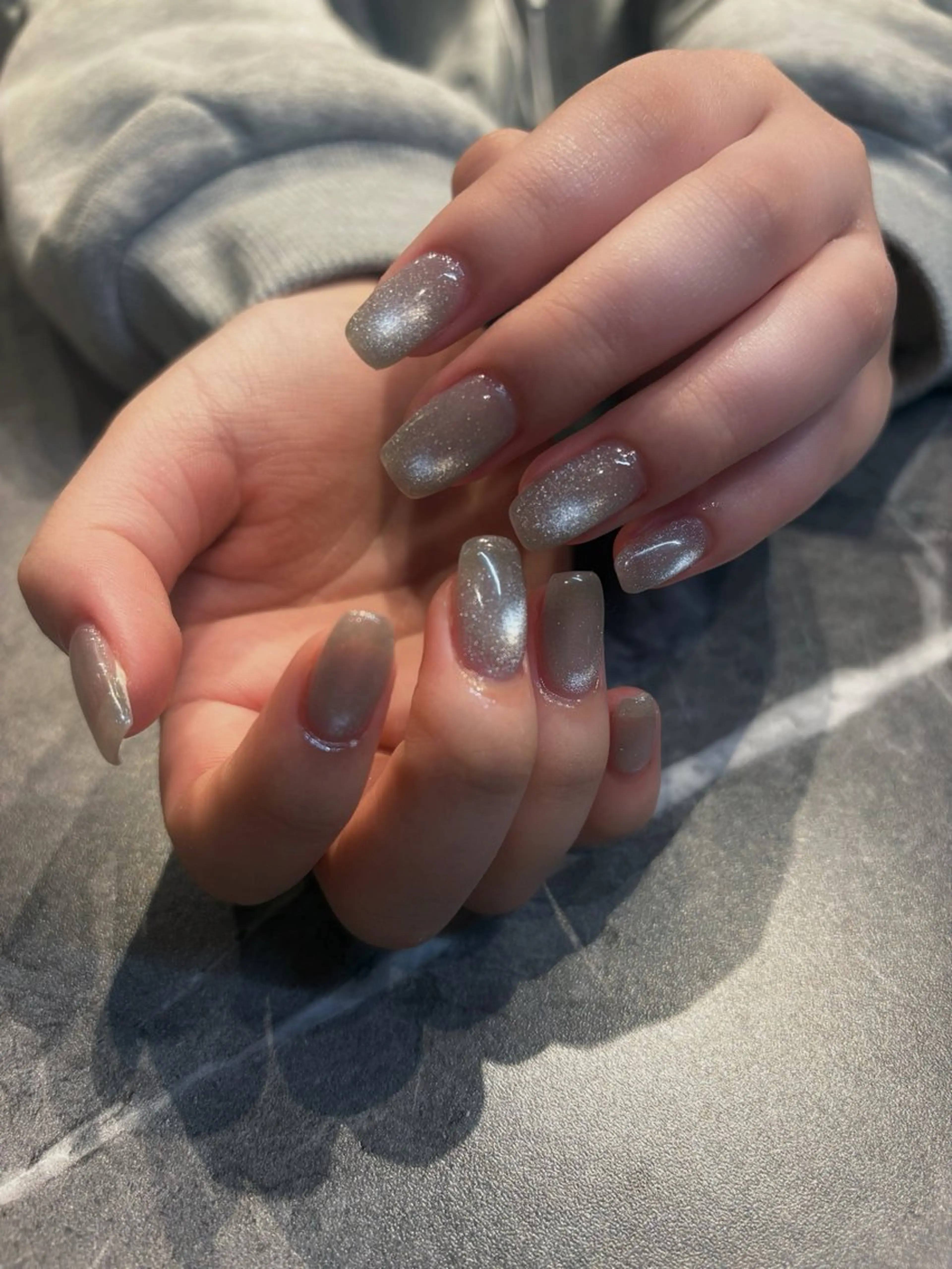 ネイル マグネットネイル シルバー シンプルネイル ハンドネイル china 🌙.・+のネイルデザイン