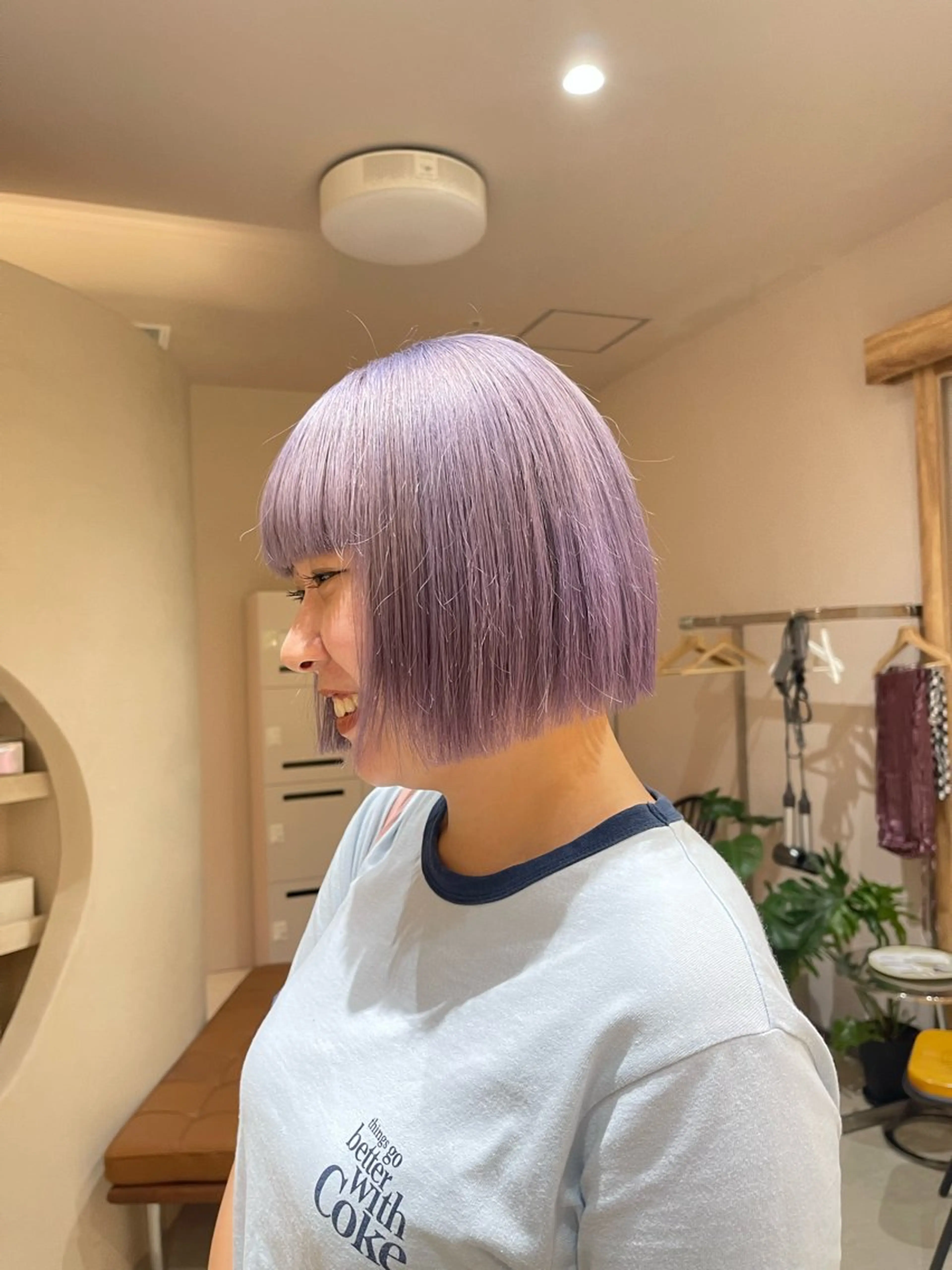 ミディアム カラー パープルカラー ヘアカラー layer・bob カット/  YURIのヘアスタイル