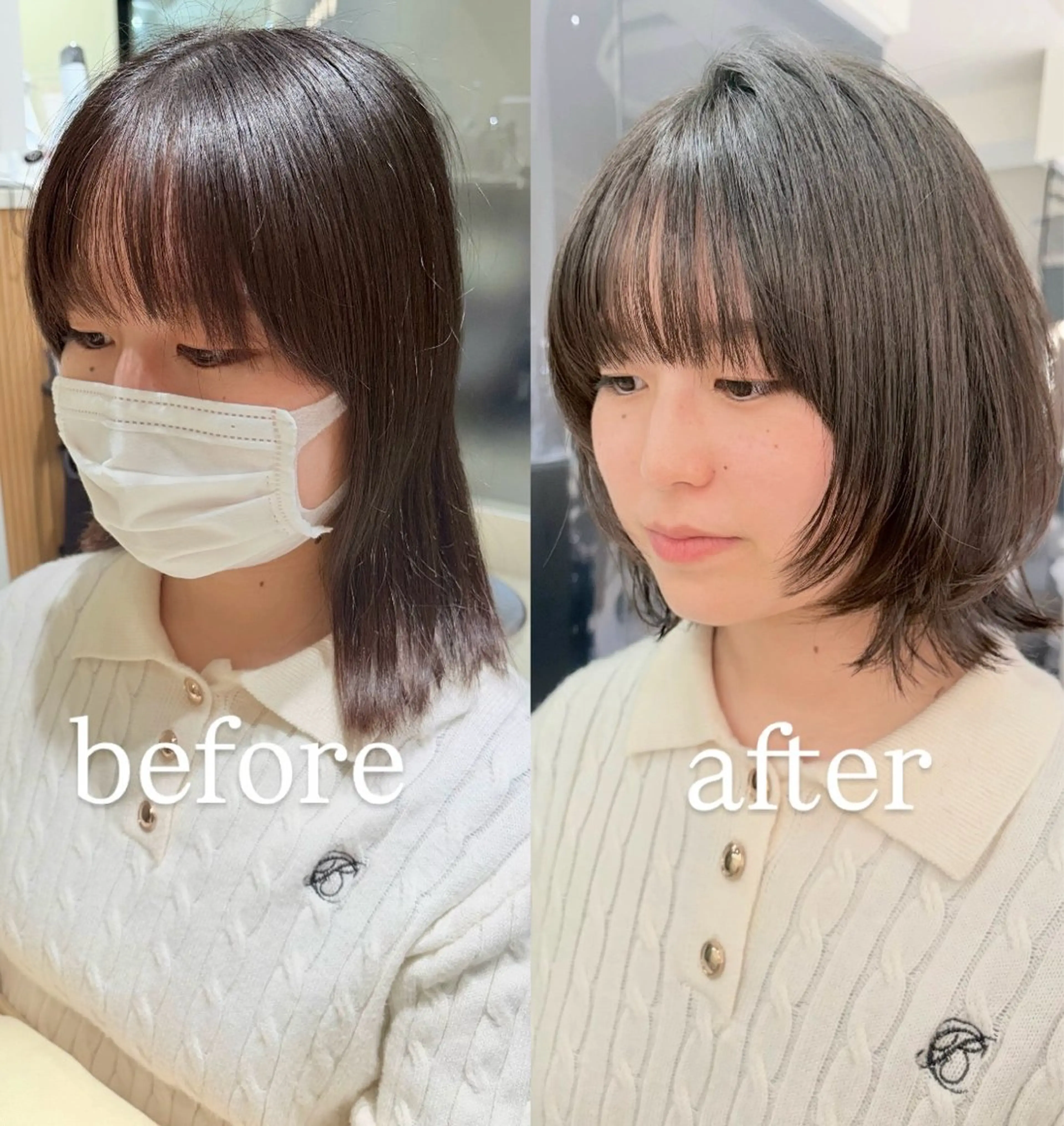 ショート ボブ 顔まわりレイヤー レイヤーカット ショートヘア 🫧ナギサ/本厚木/ ボブ/ミディアム🫧のヘアスタイル