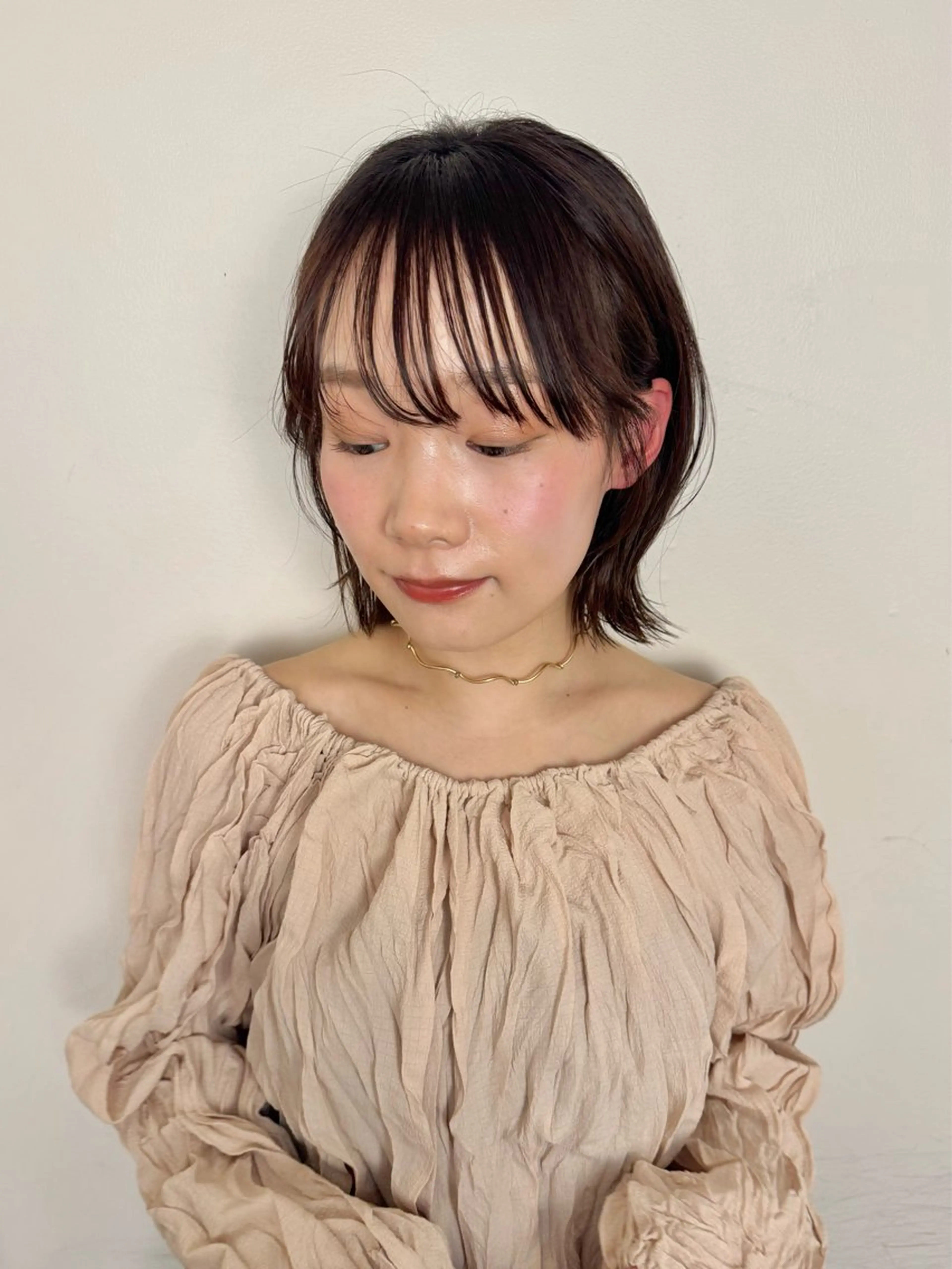 ミディアム カラー ブラウンカラー ボブ カット ヘアカラー トリートメント ボブレイヤー/ カラー診断/Amiのヘアスタイル