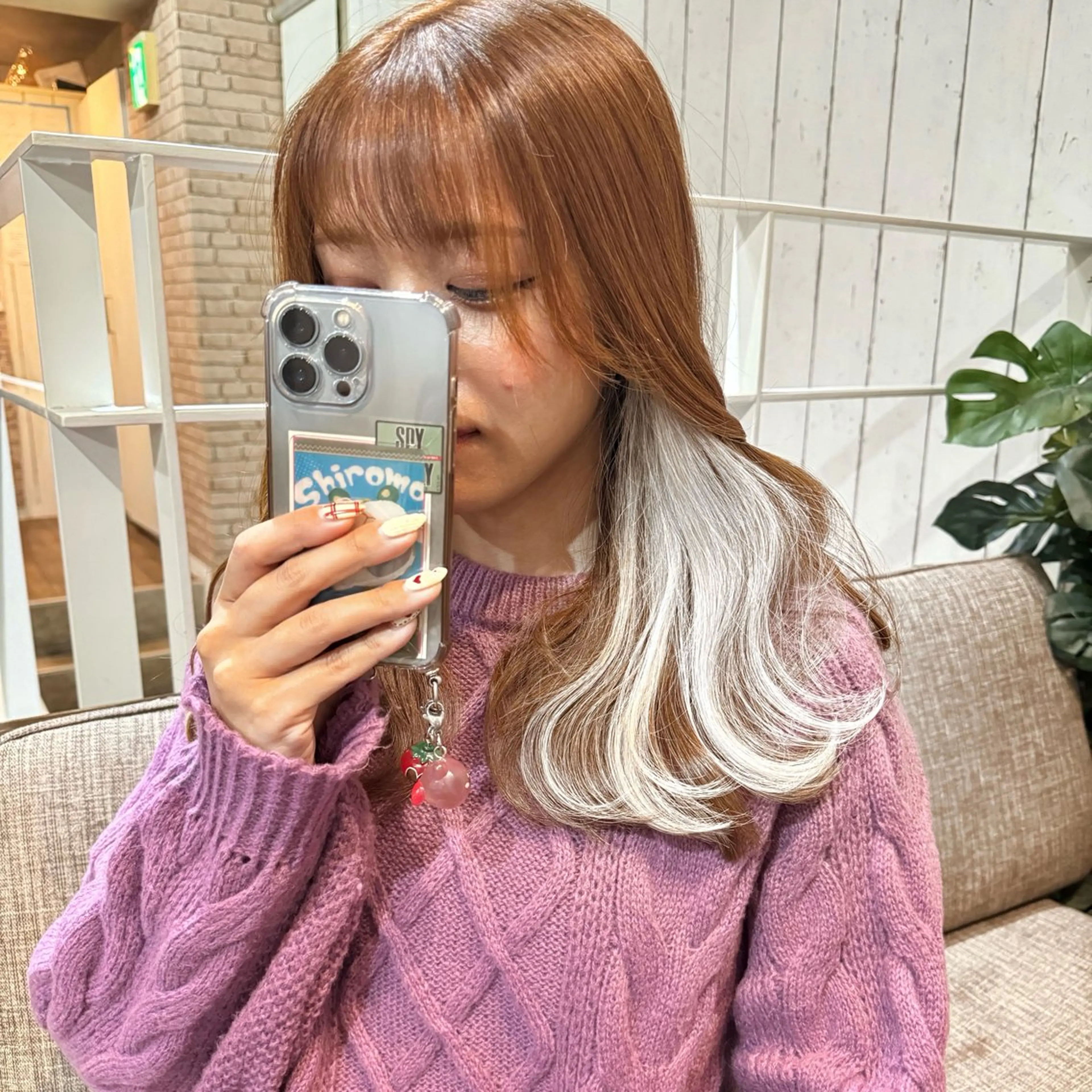 セミロング カラー ブリーチ カット ヘアカラー トリートメント 癖毛救済✂️ボブ /髪質改善ストレートのヘアスタイル