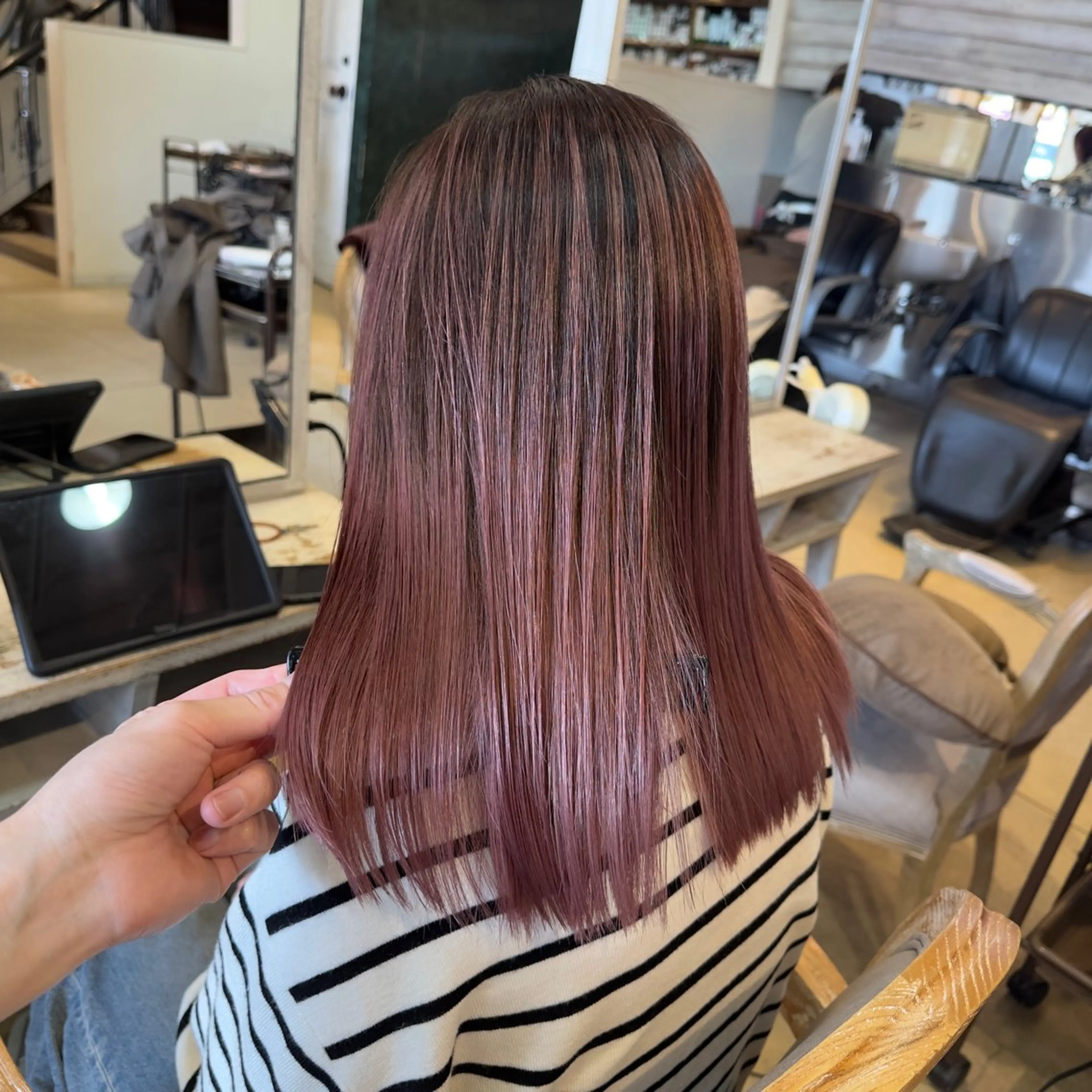 ミディアム カラー パーマ 中村 龍輝のヘアスタイル