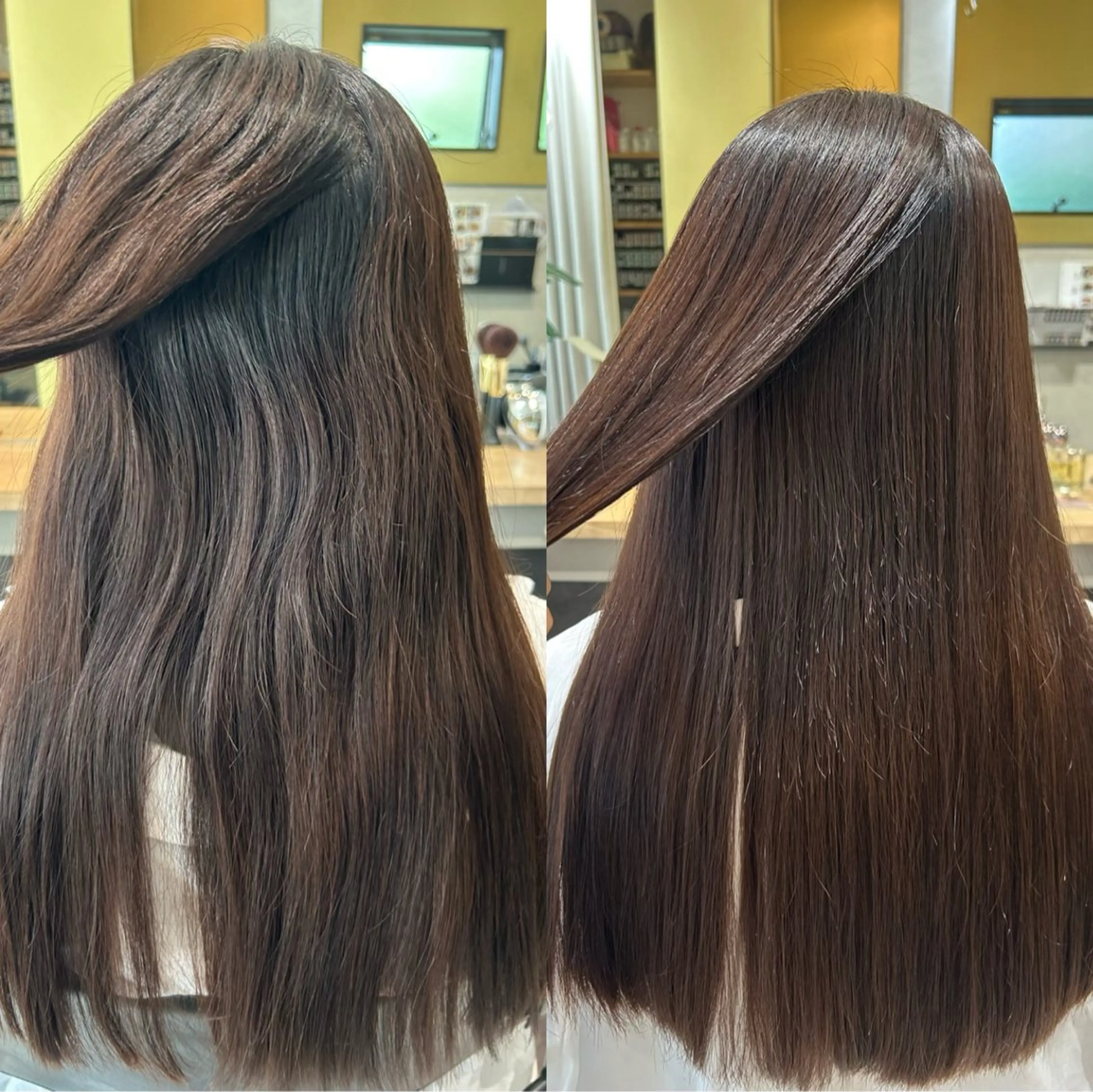 ロング パーマ 髪質改善 ストレートパーマ hub hair レイヤー/透明感のヘアスタイル