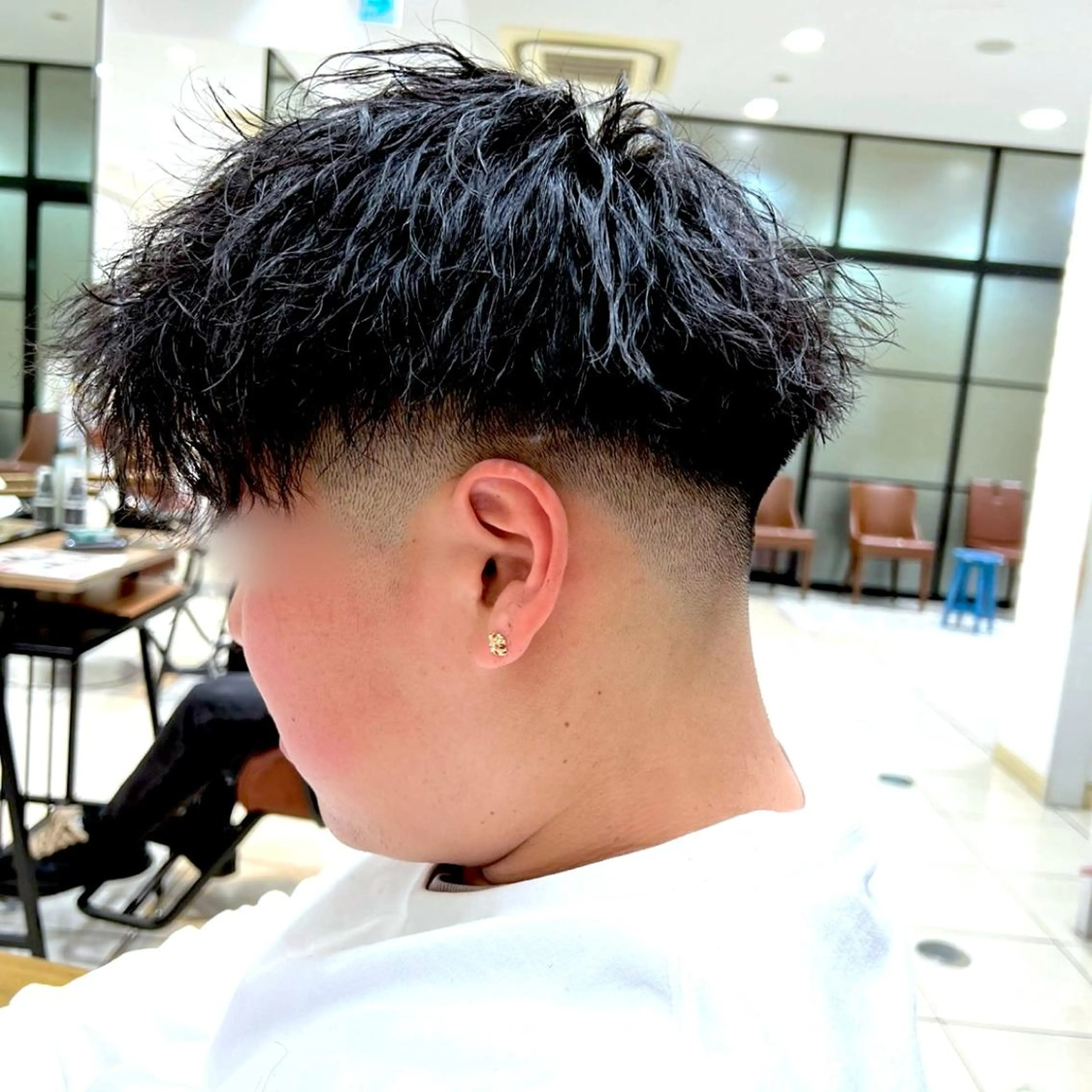 メンズ アップバング フェードカット メンズ特化/勝田駅/ 佐和駅/鈴木輝瑠/のヘアスタイル