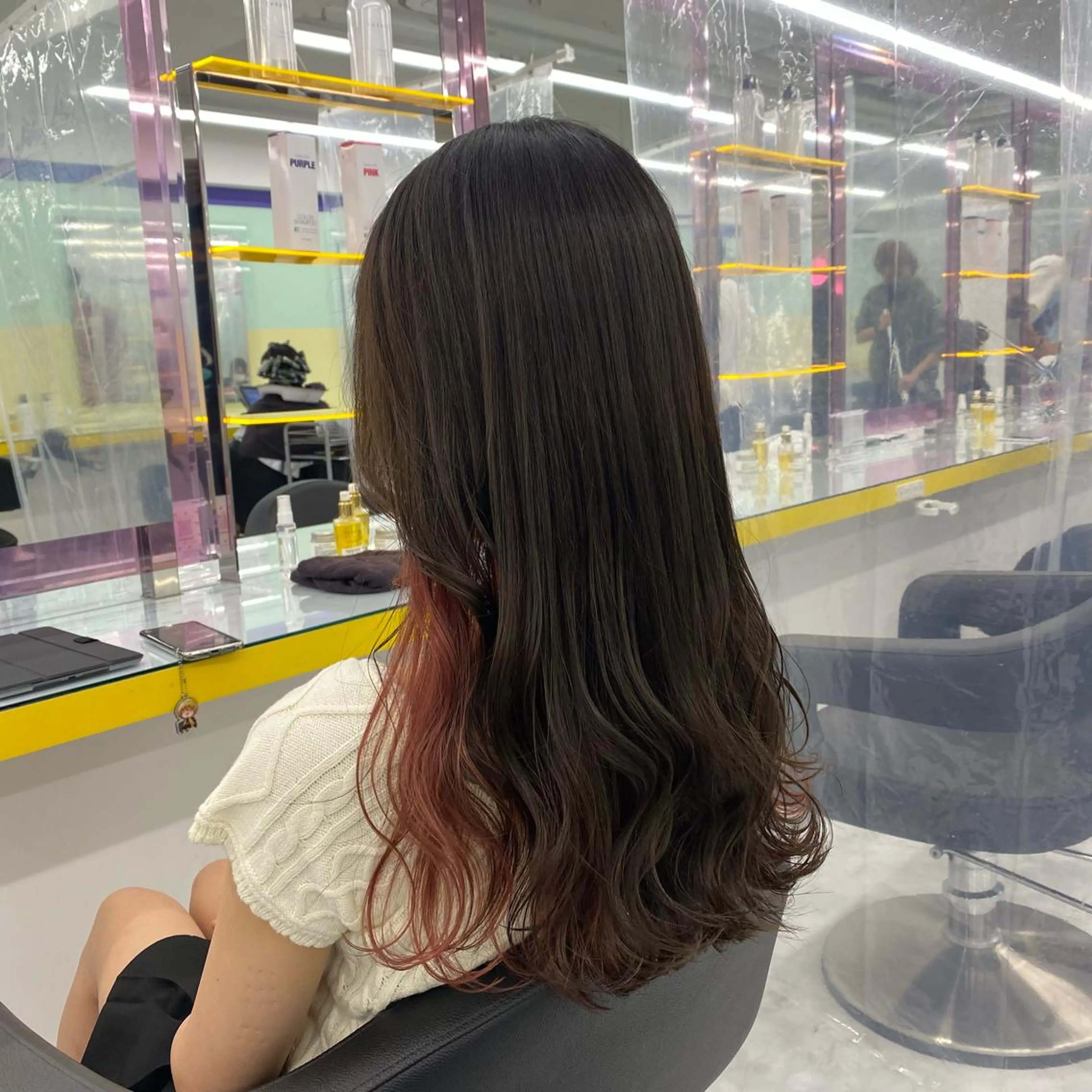 セミロング カラー ヘアアレンジ ヘアカラー トリートメント GOTODAY shair salon 横浜mare店所属・mai🍑暖色カラー /レイヤー💖のヘアスタイル