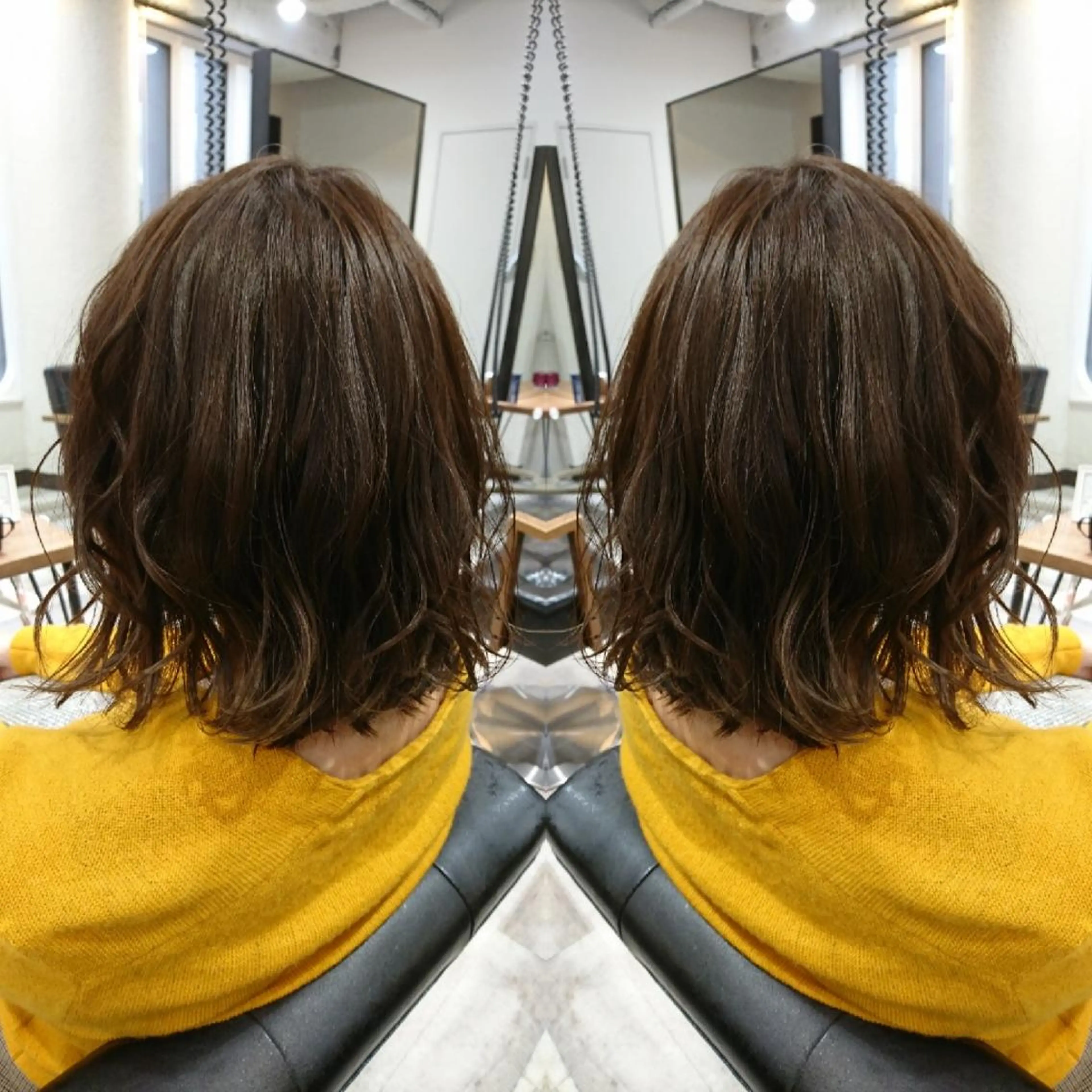 ミディアム カラー ベージュカラー イルミナカラー 艶カラー/インナー /グラデ/大西小百合のヘアスタイル