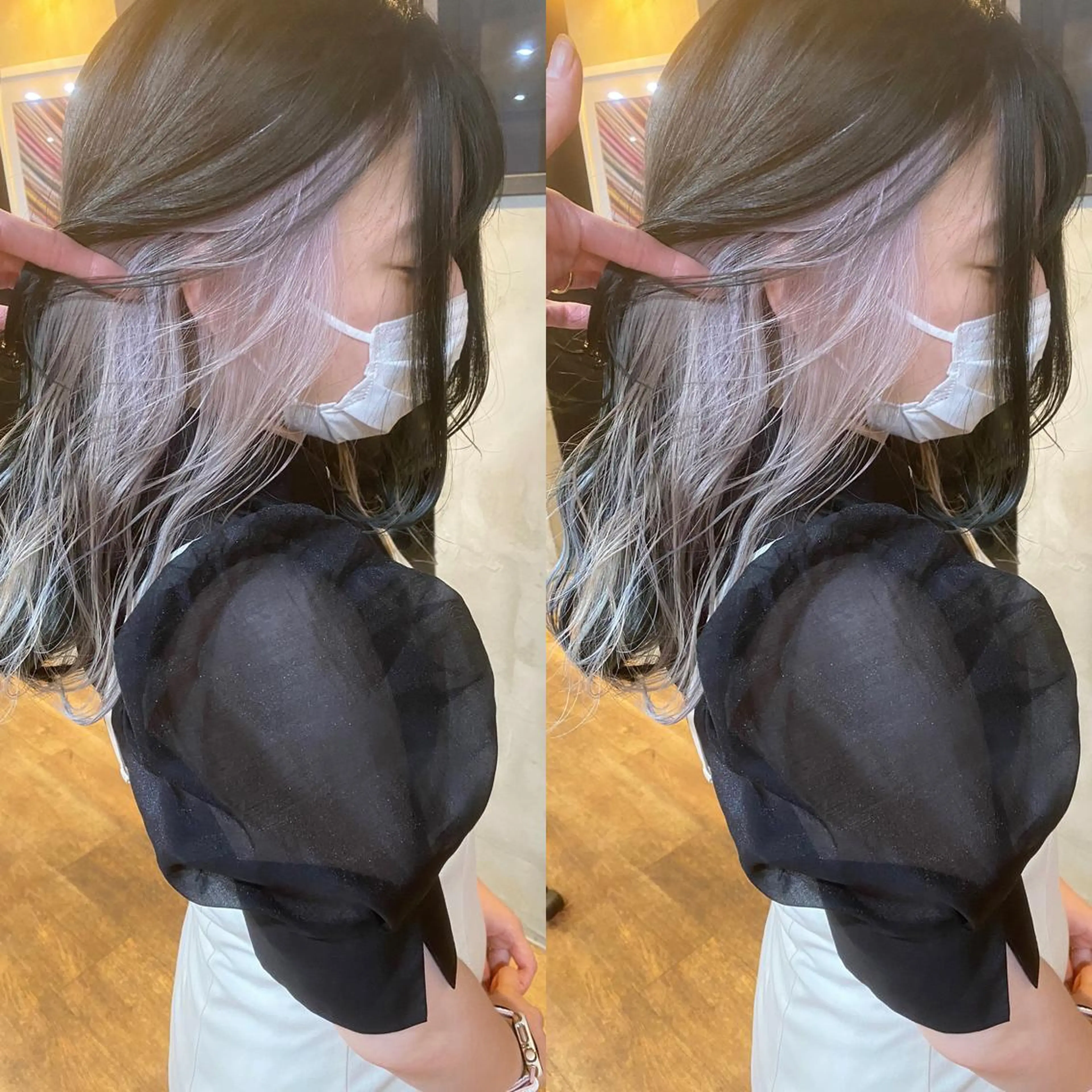 セミロング カラー カット ヘアカラー トリートメント yoriダブルカラー 代表すがわらのヘアスタイル