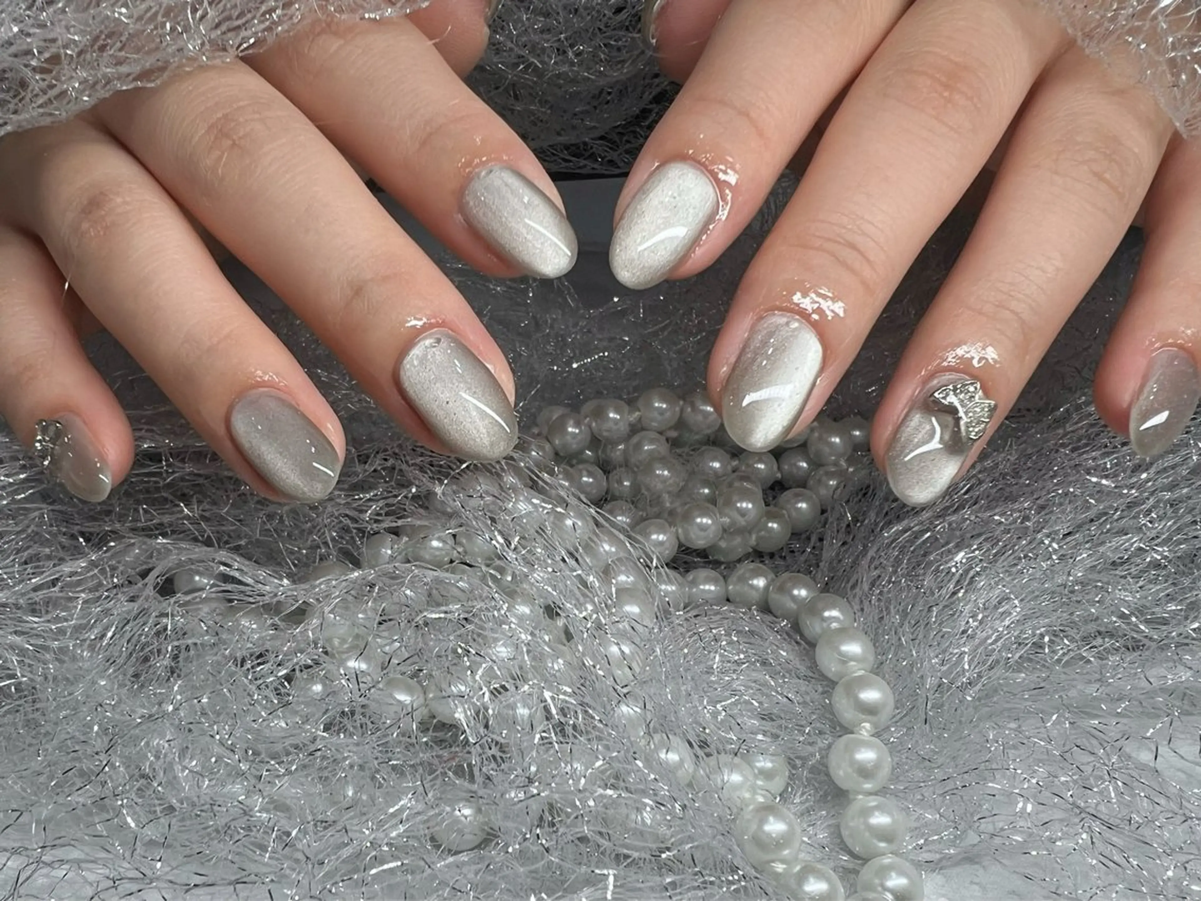 ネイル 長さ出し フットネイル フレンチネイル ジェルネイル 韓国ネイル ハンドネイル More Glam 池袋東口店のネイルデザイン