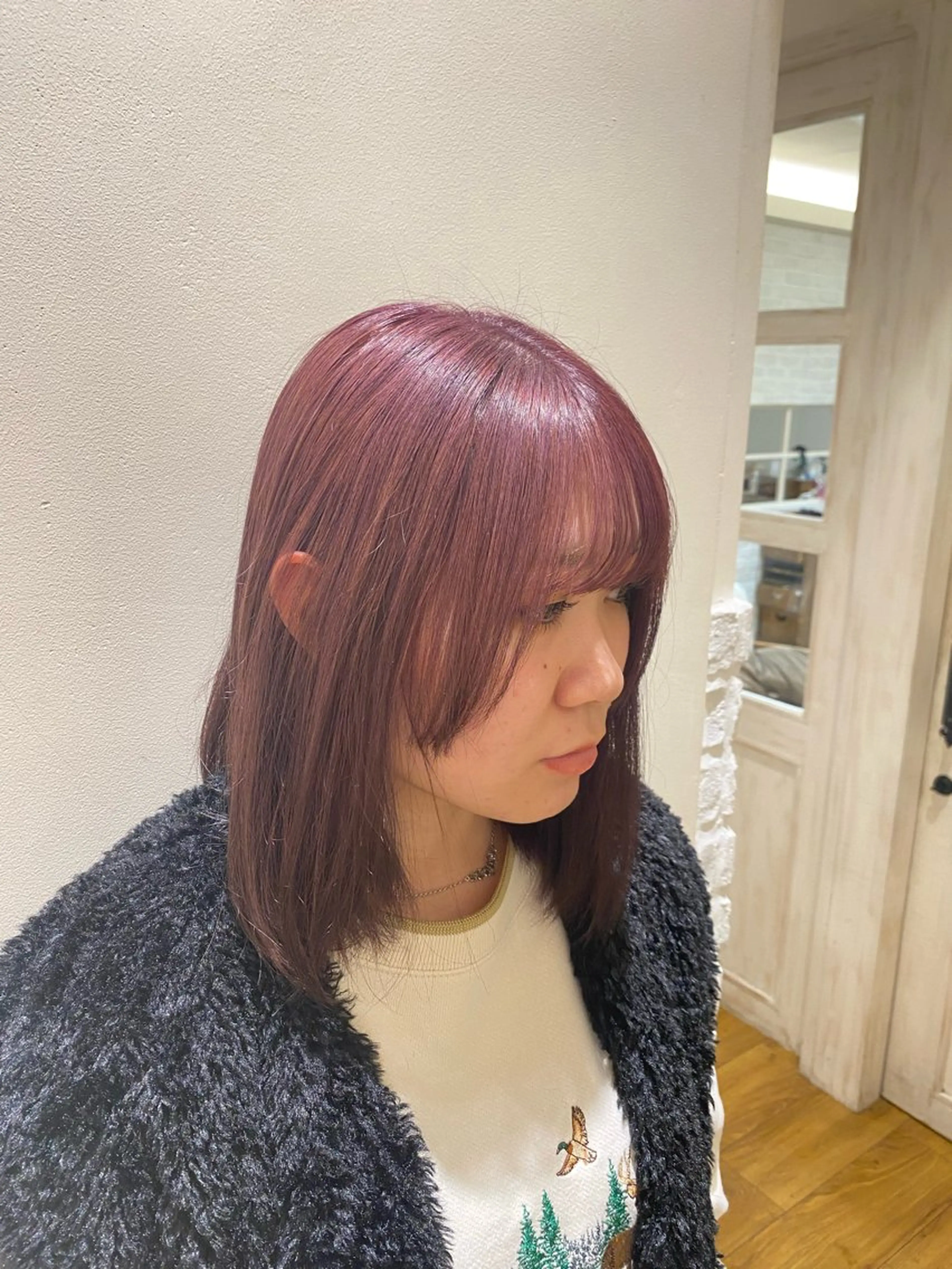 ミディアム 顔周りカット 姫カット 似合わせカット /ニュアンスパーマのヘアスタイル