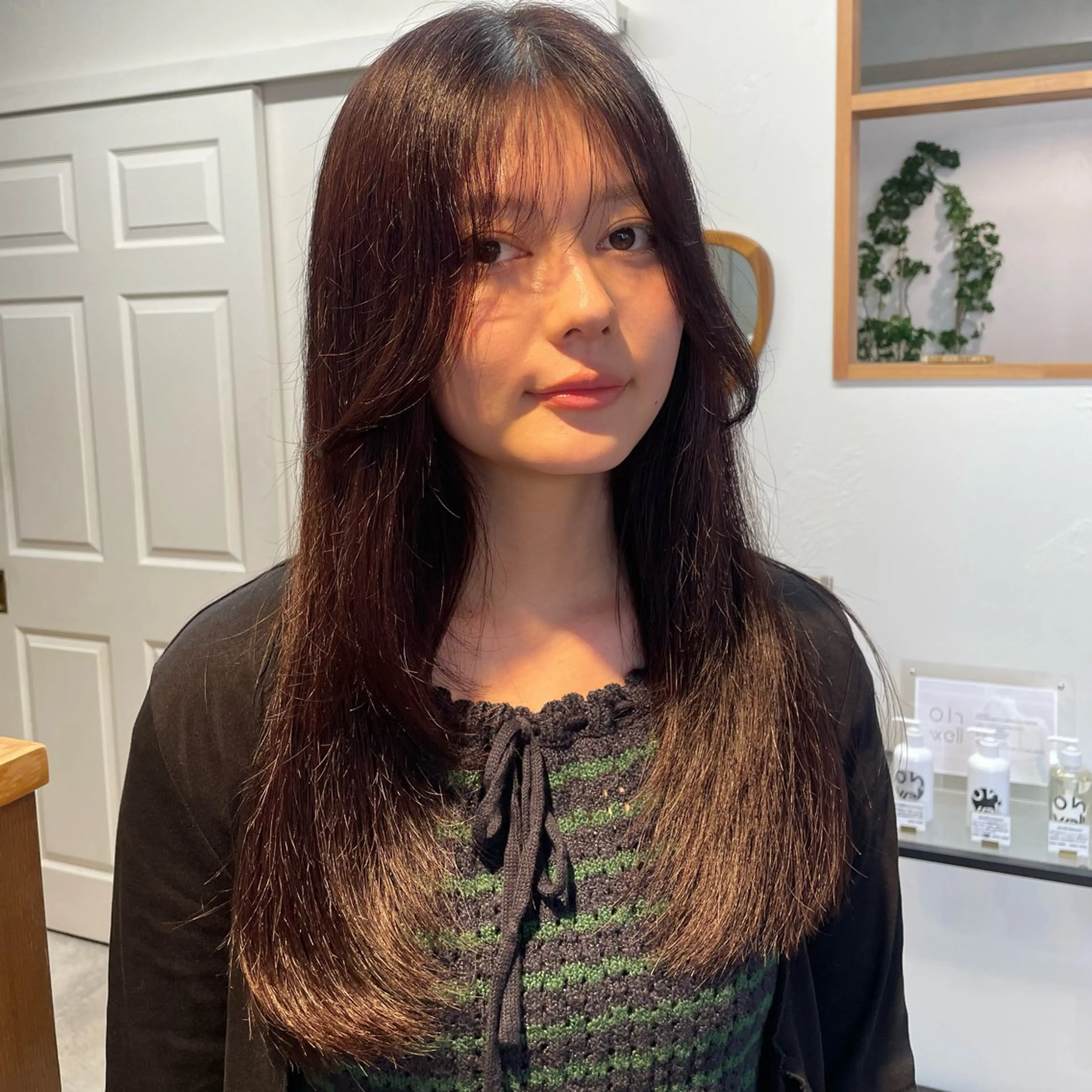 ロング カラー 顔周りカット レイヤーカット カット ヘアカラー トリートメント ヘッドスパ 似合わせカラー×髪質 改善伏見/RIONAのヘアスタイル