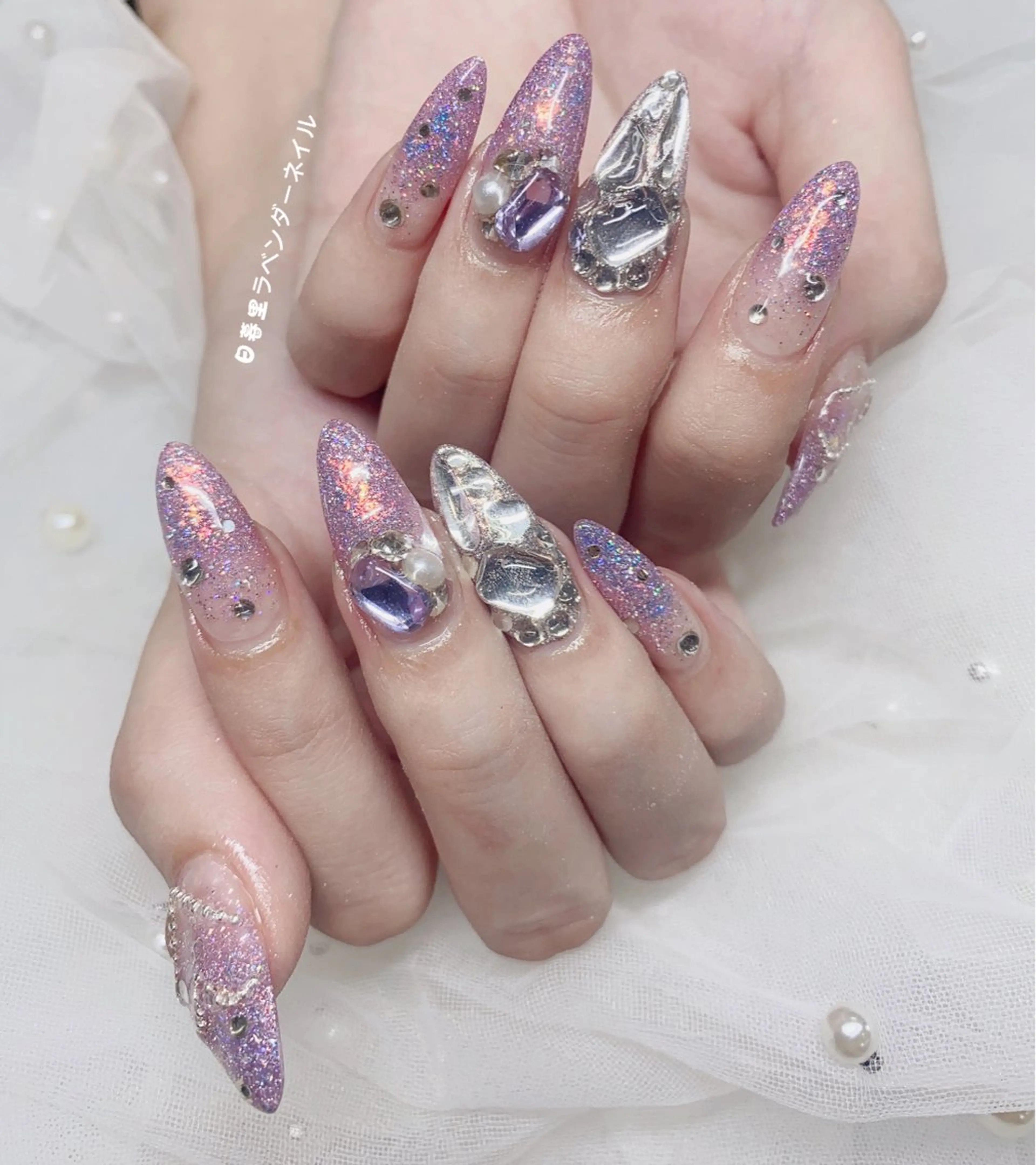 ネイル ラベンダー💖日暮里 ルル💖ネイルのネイルデザイン