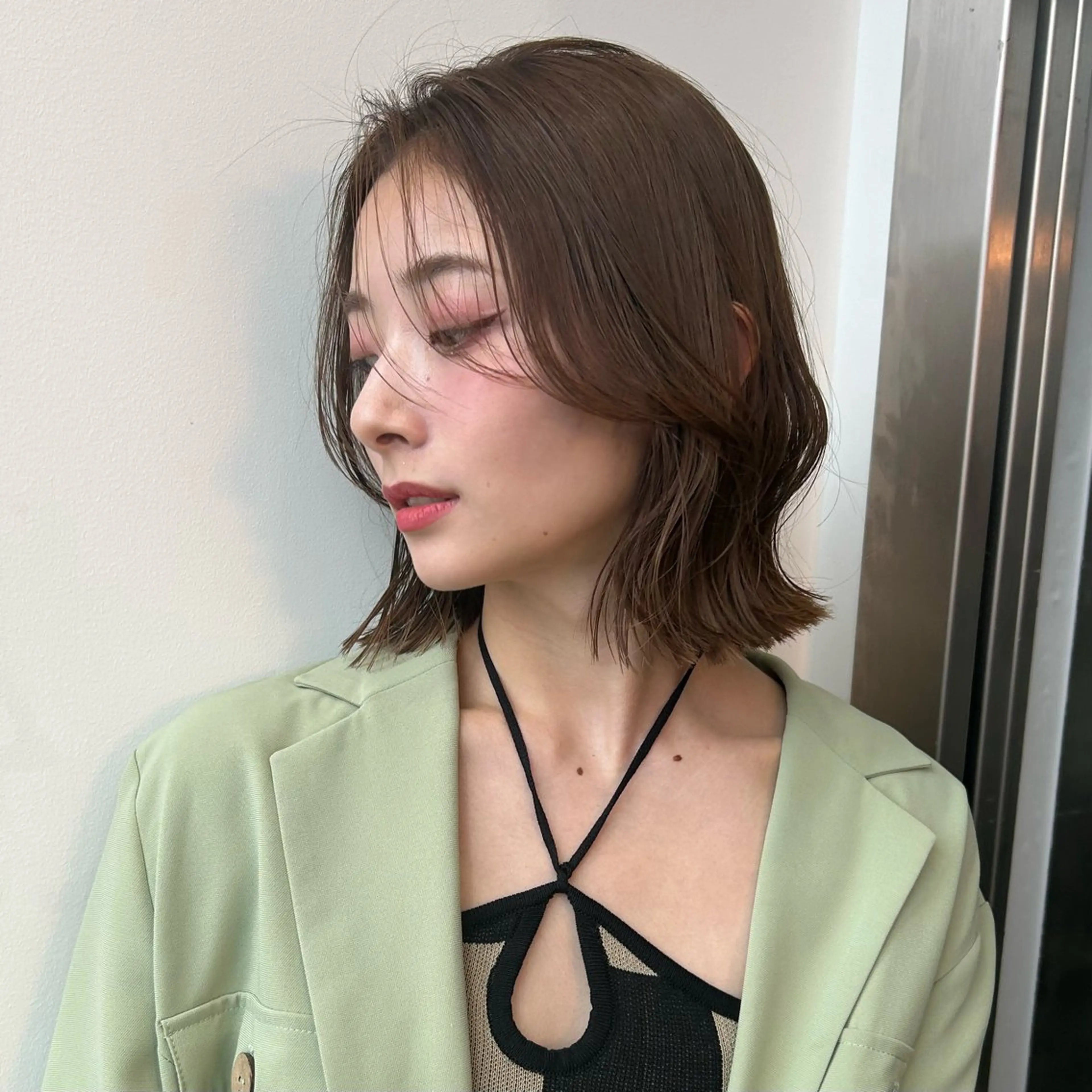 ミディアム 切りっぱなしボブ ボブ 似合わせカット ボブ/くびれボブ/ 髪質改善/Ru-kaのヘアスタイル