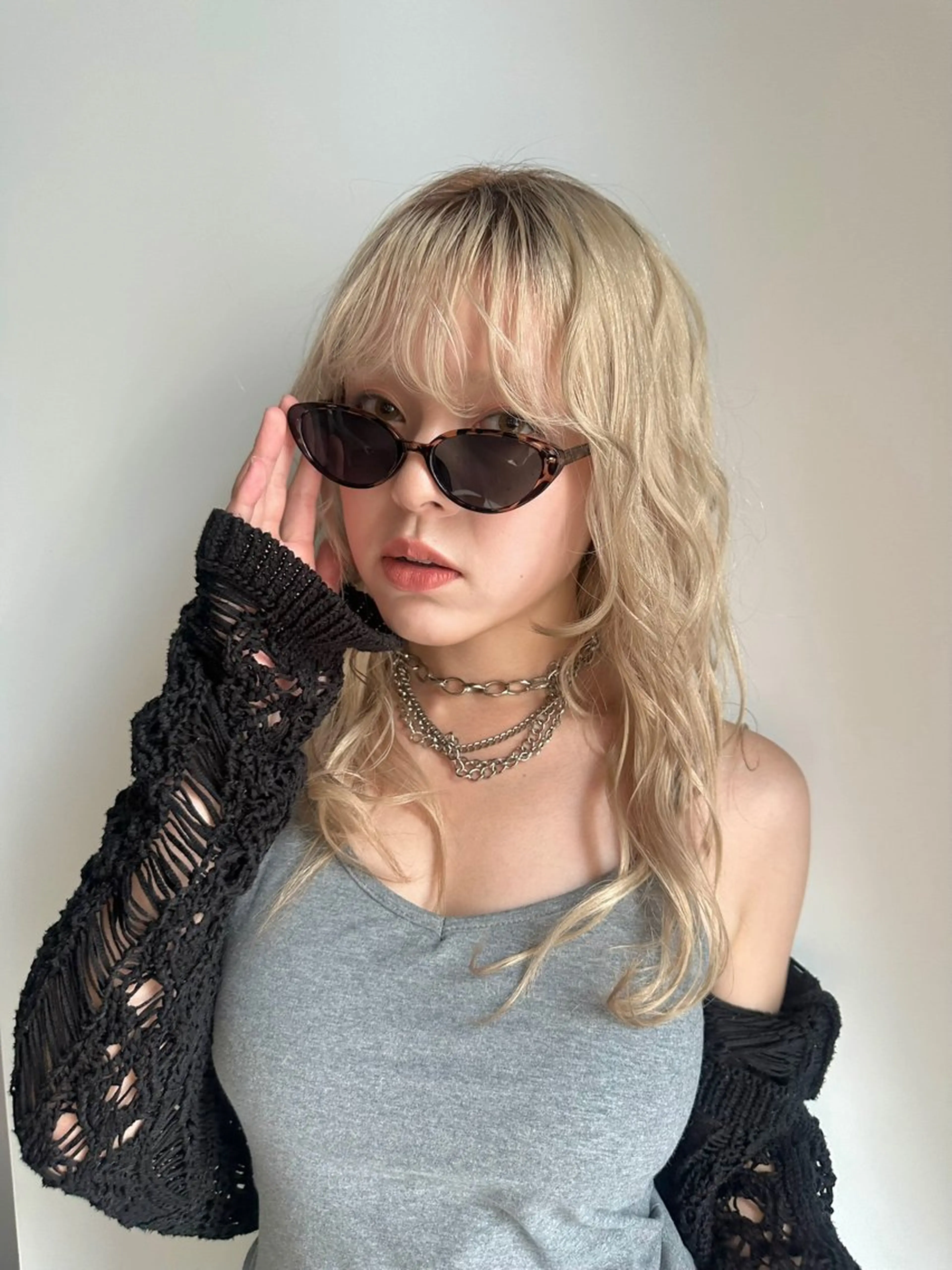 ロング 似合わせカット ハイトーン/北村優人のヘアスタイル