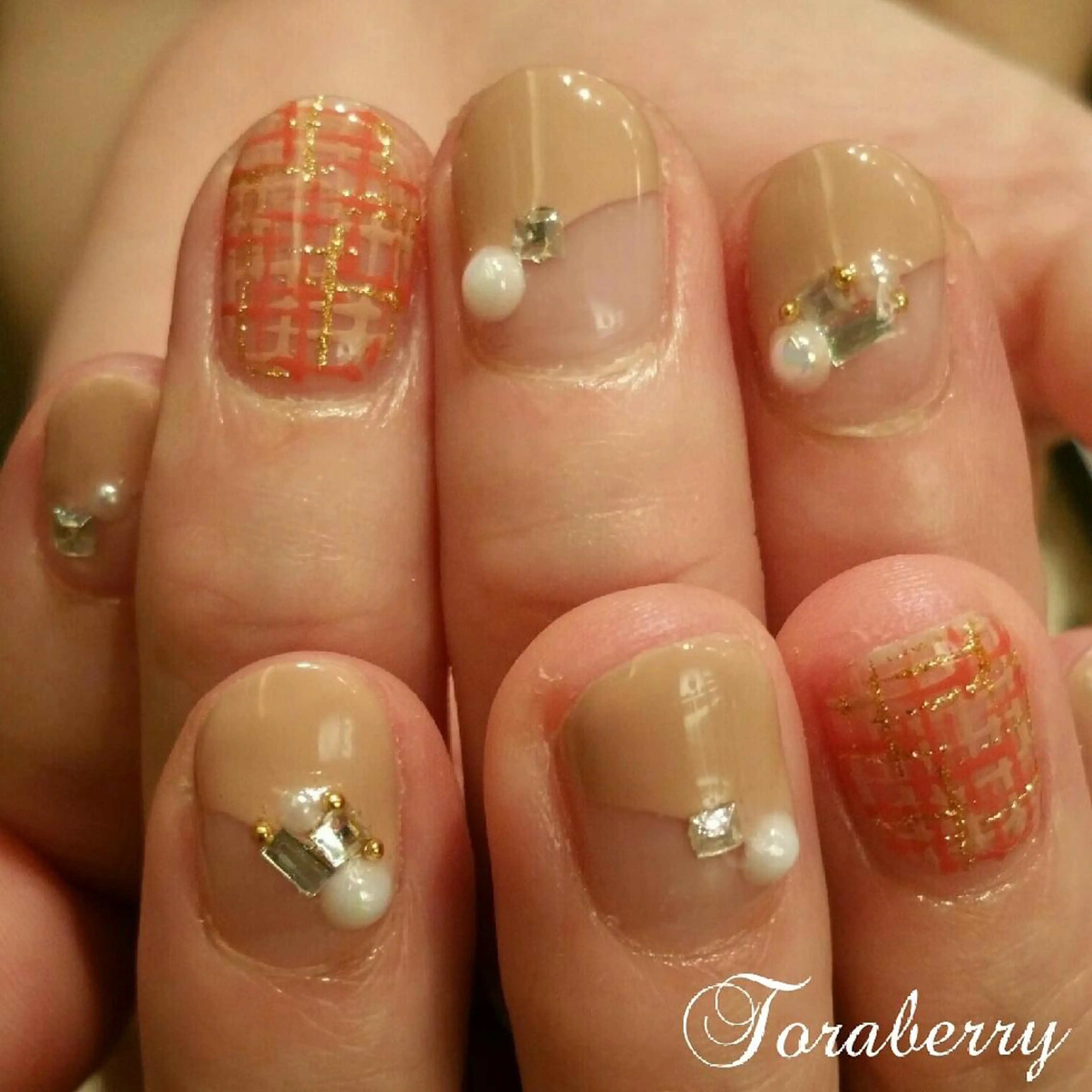 ネイル ツイードネイル ハンドネイル ネイリスト なつみのネイルデザイン