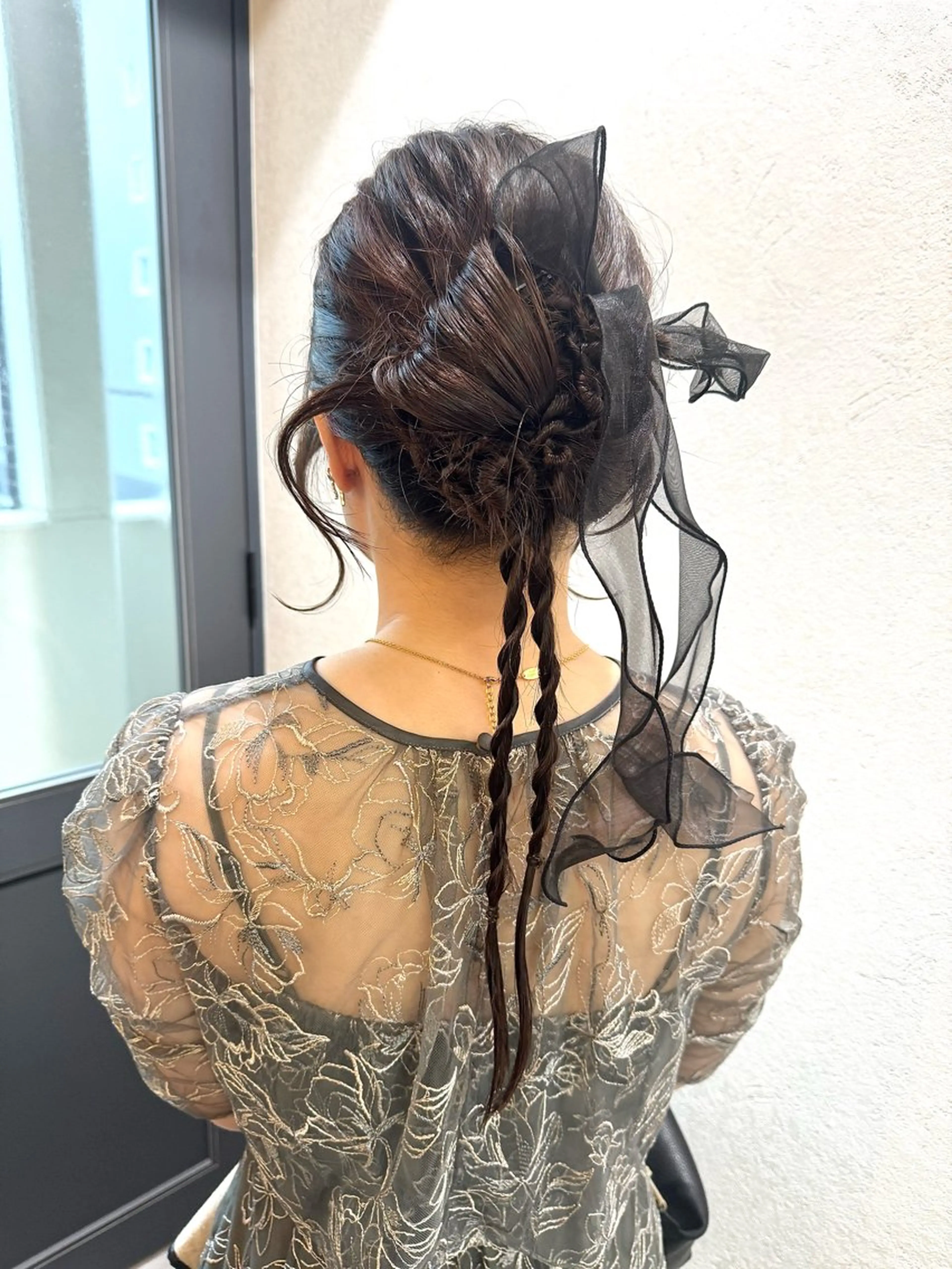 ロング ヘアアレンジ ヘアセット 美髪縮毛矯正/暖色 カラー/エクステのヘアスタイル