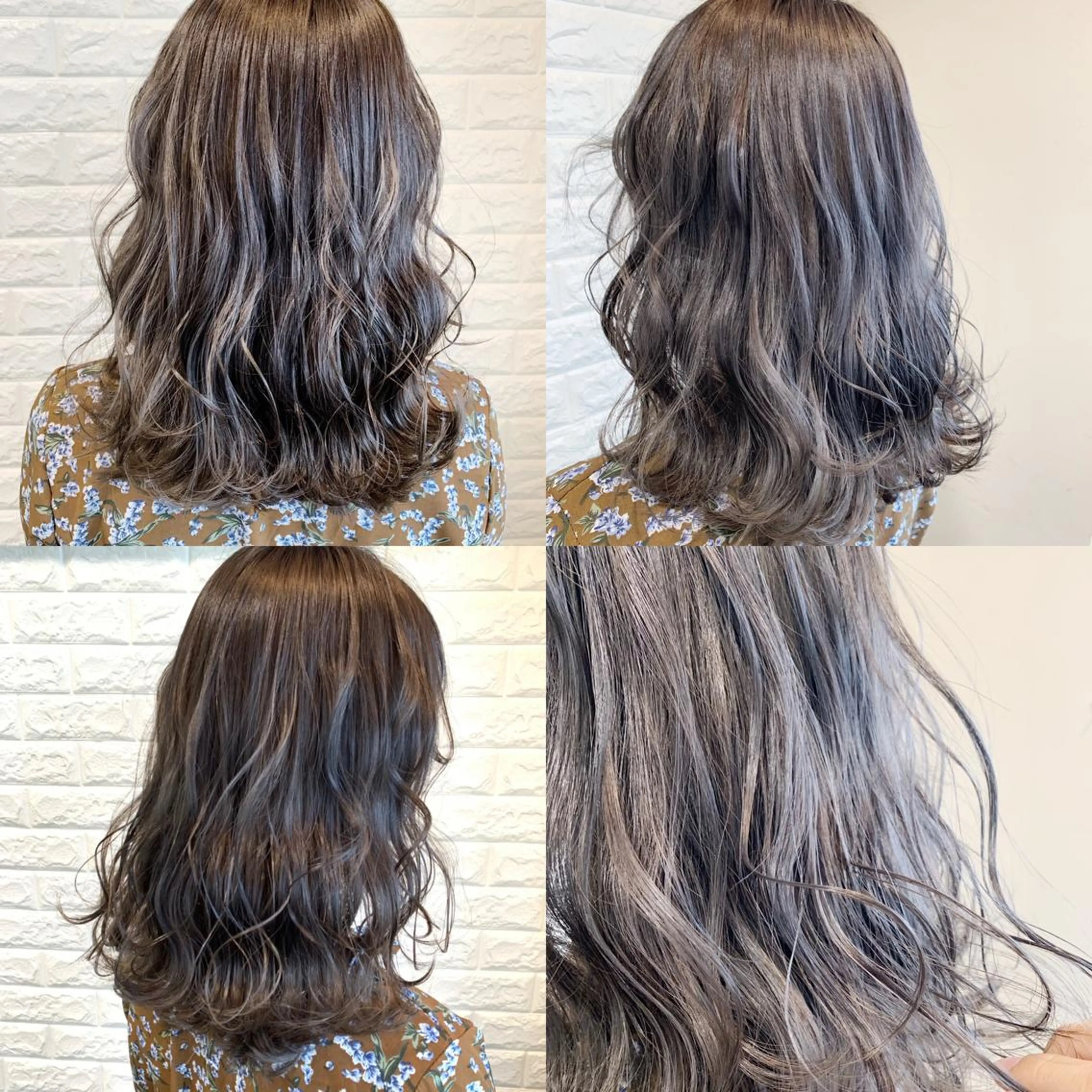 ミディアム カラー ヘアアレンジ 透明感カラー ダークグレー イルミナカラー 🌿‬ ܸAir 透明感🌱西村知佳のヘアスタイル