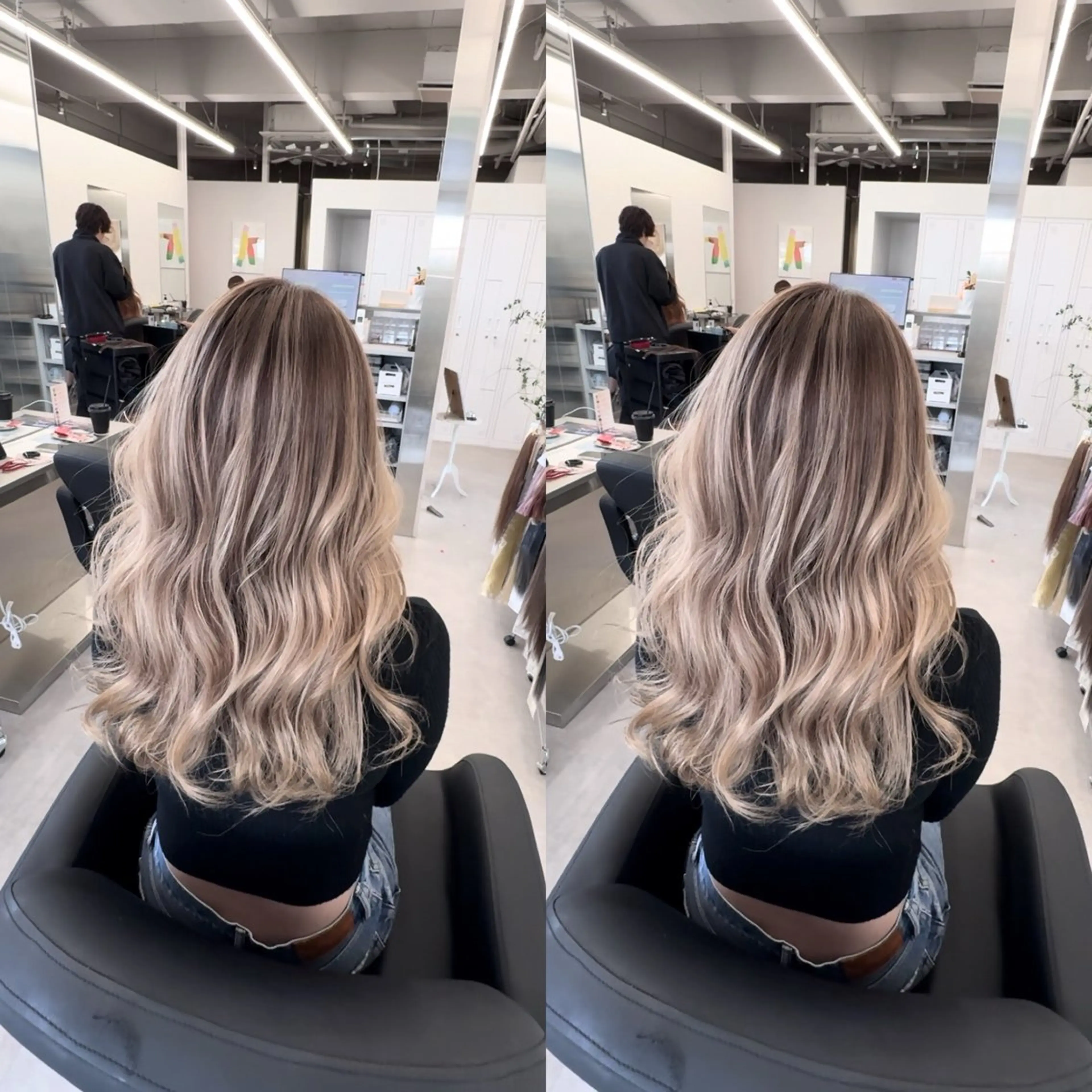 カラー 最高級人毛 100%エクステ茉央のヘアスタイル