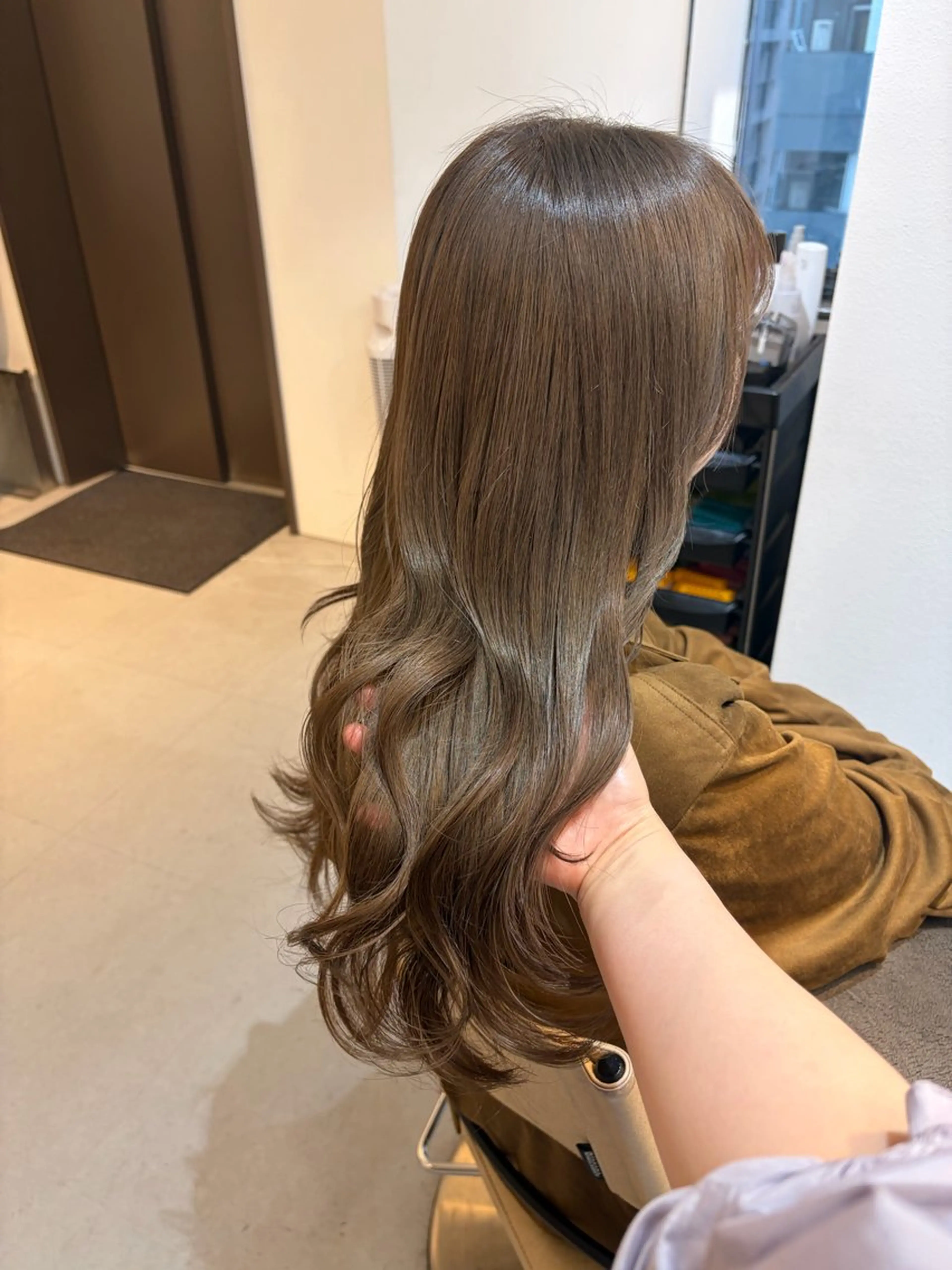 ロング ヘアカラー トリートメント ✨色持ちの良い艶 カラー✨蟹江真世のヘアスタイル