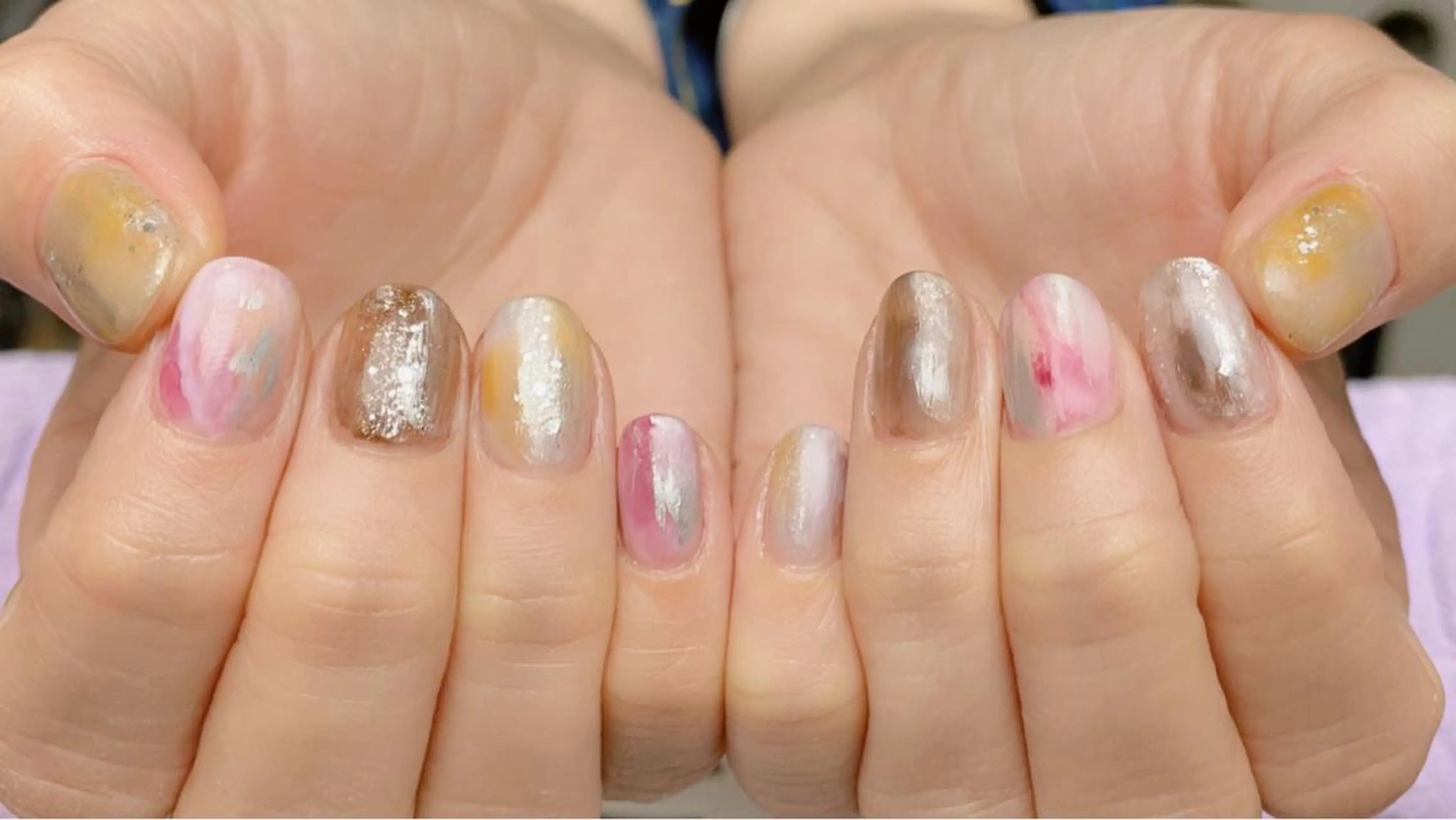 ネイル ニュアンスネイル 春ネイル ハンドネイル ハンドケア u sのネイルデザイン