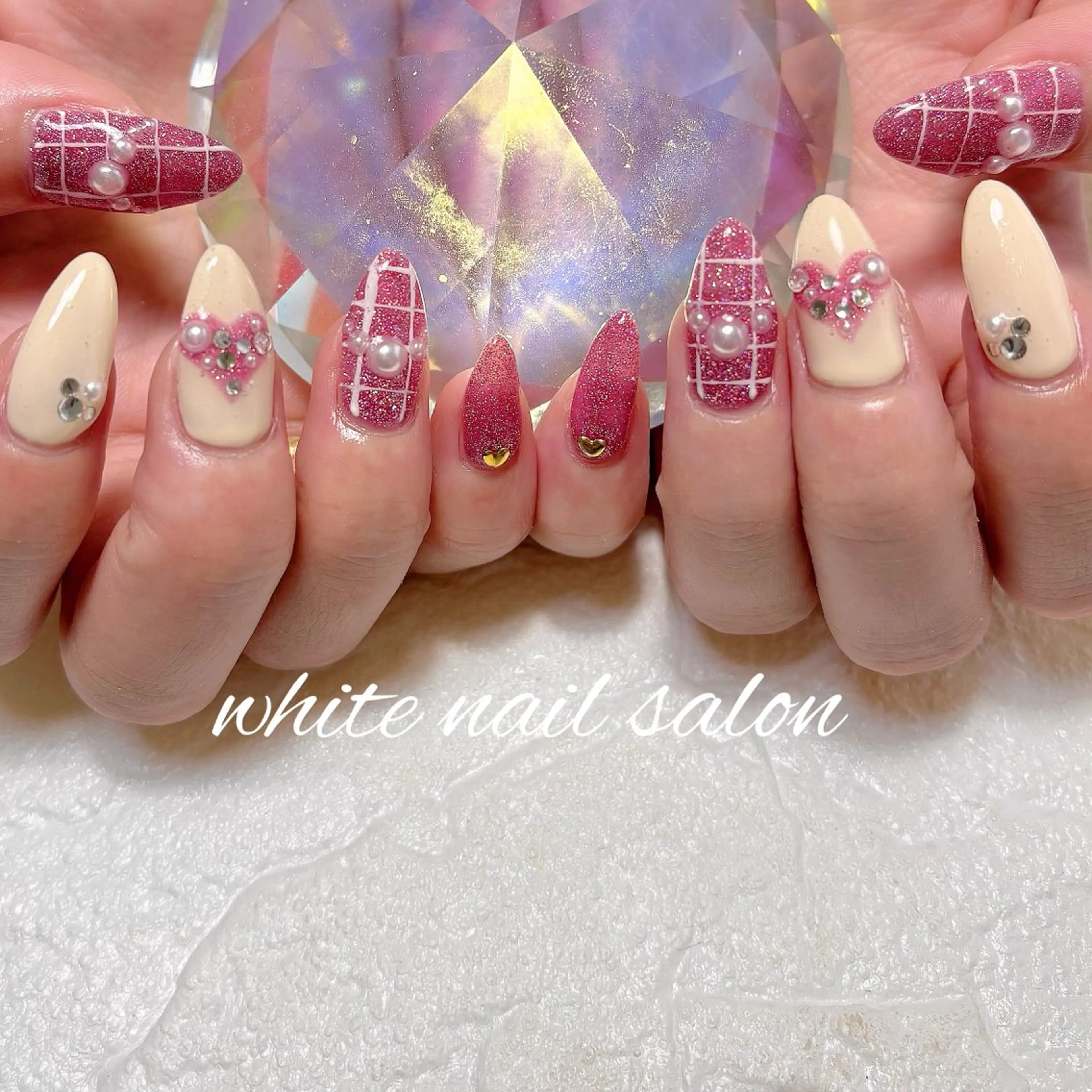 ネイル フットネイル ラメ(グリッター) ハンドネイル white nail salonのネイルデザイン