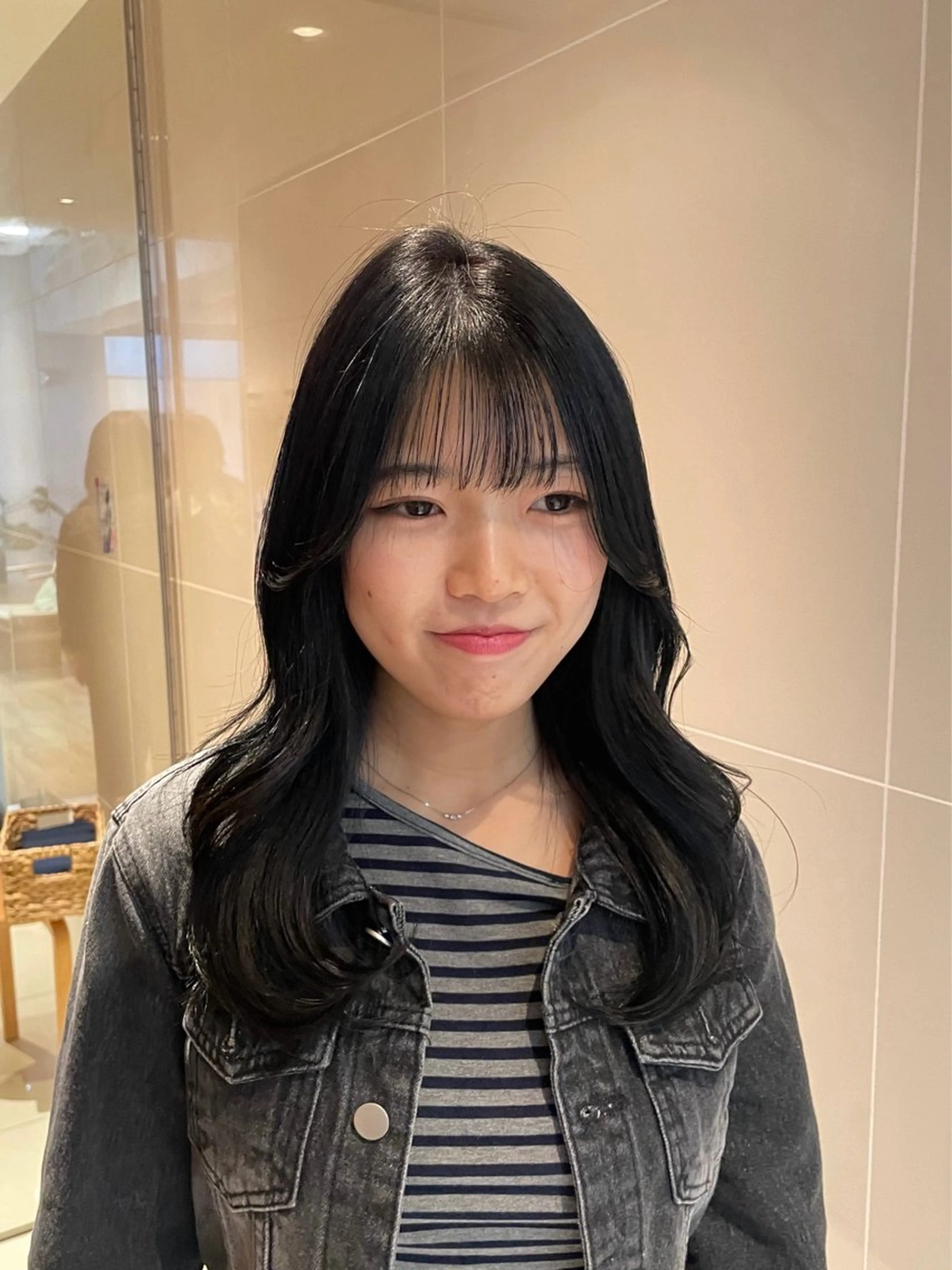 セミロング カラー パーマ くびれヘア レイヤーカット 縮毛矯正 カット ヘアカラー 縮毛矯正 縮毛矯正/レイヤー 🌙児玉光瑠のヘアスタイル