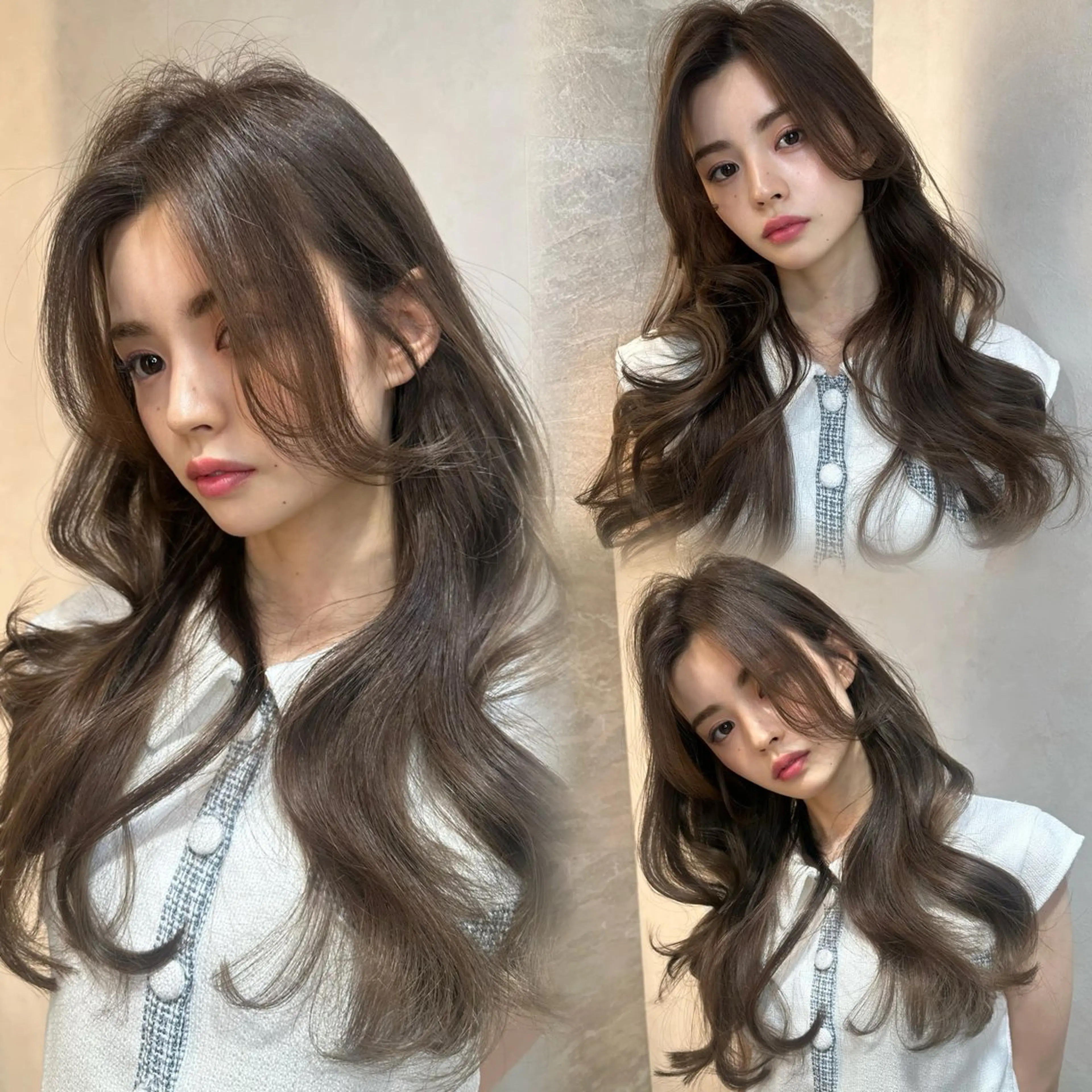 ロング かきあげバング 韓国風ヘア レイヤーカット 銀座副店長/レイヤー /髪質改善/田島のヘアスタイル