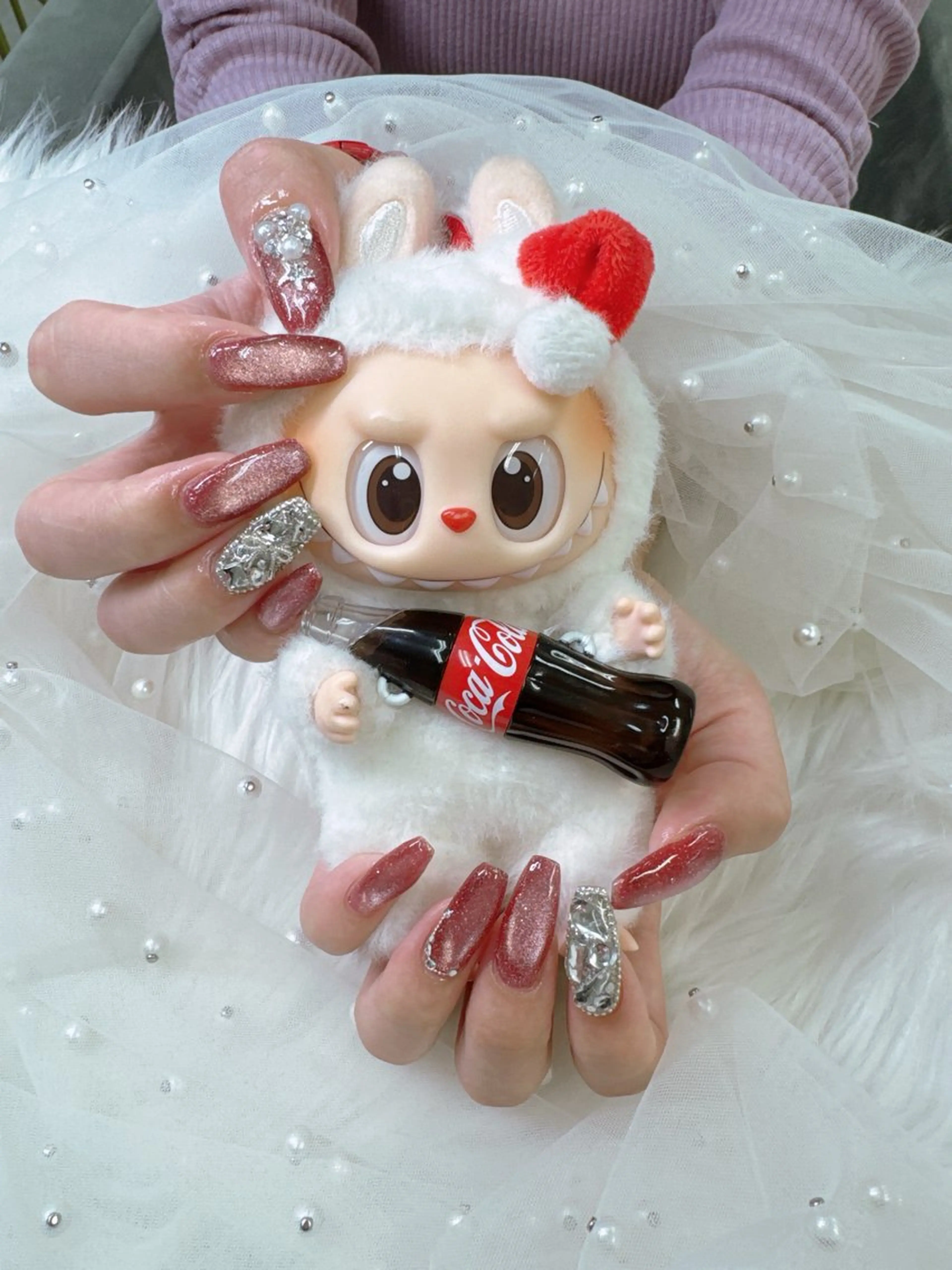 ネイル ボルドー 長さ出し ジェルネイル キラキラネイル ロングネイル ハンドネイル Queeens nailのネイルデザイン