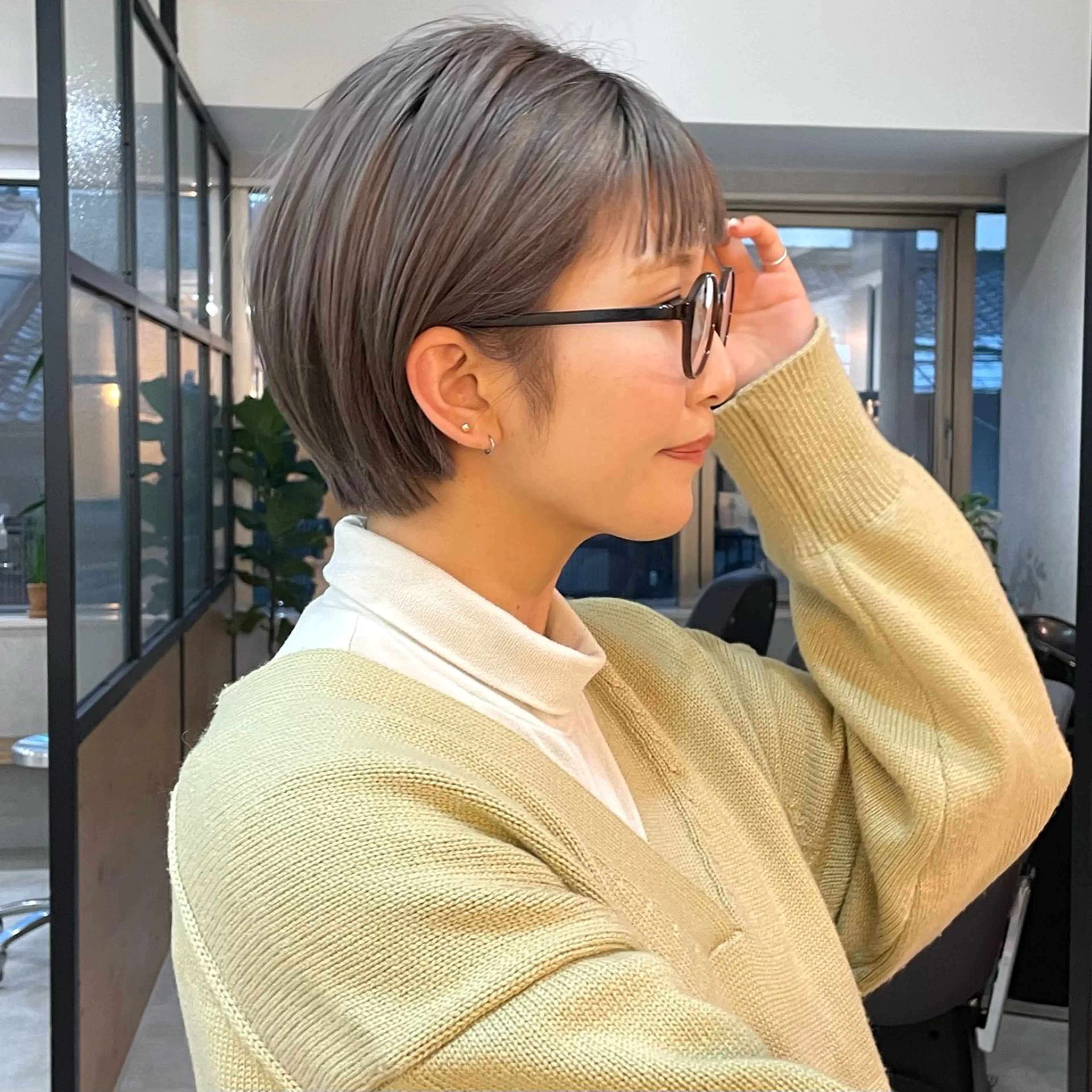 ショート カット ヘアカラー トリートメント 当日予約可/髪質改善 四条/オカジマのヘアスタイル