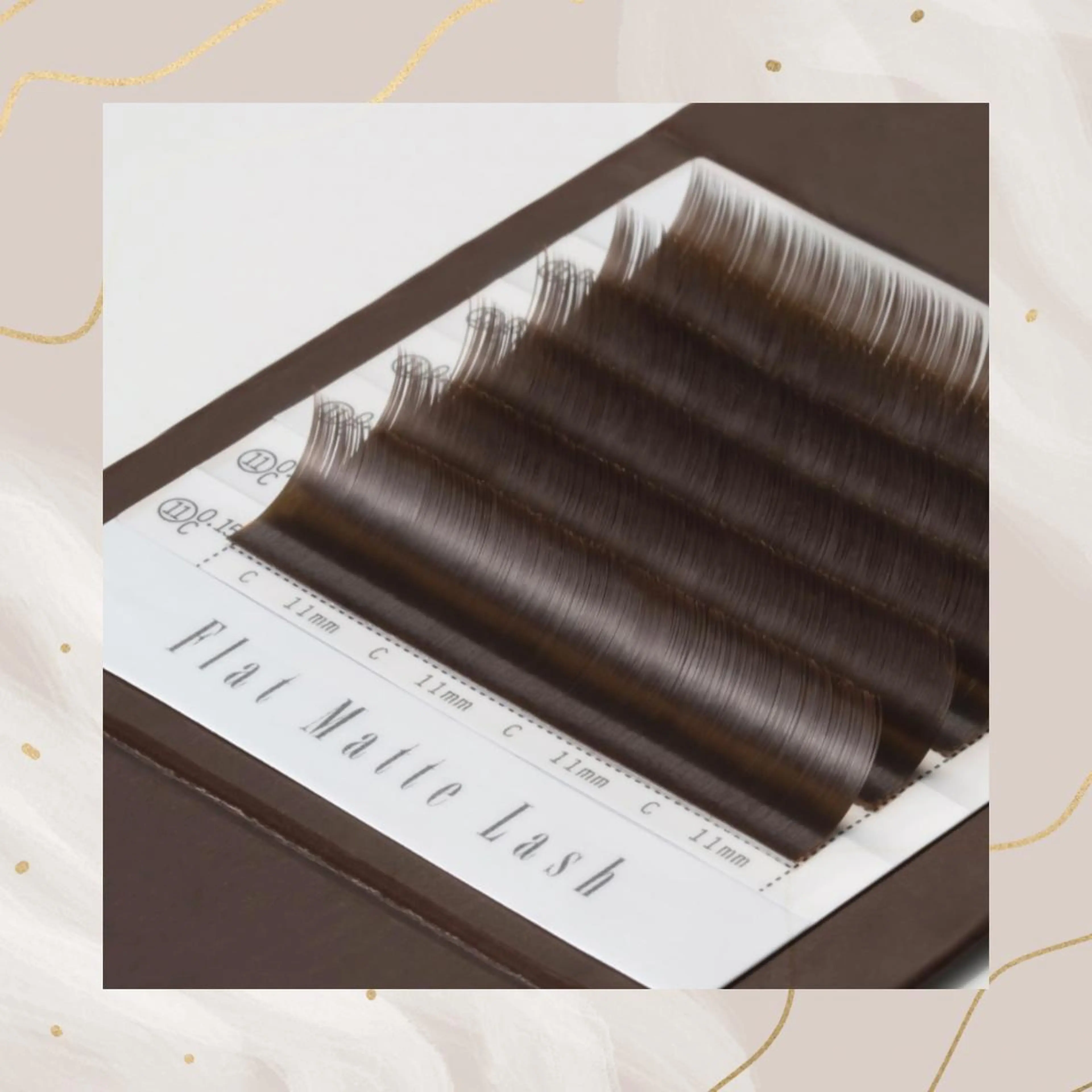 セール価格💖ブラウンマツエク【Wフラット80束】‼️ 他店リムーブ無料《JCカール／12mm》の写真