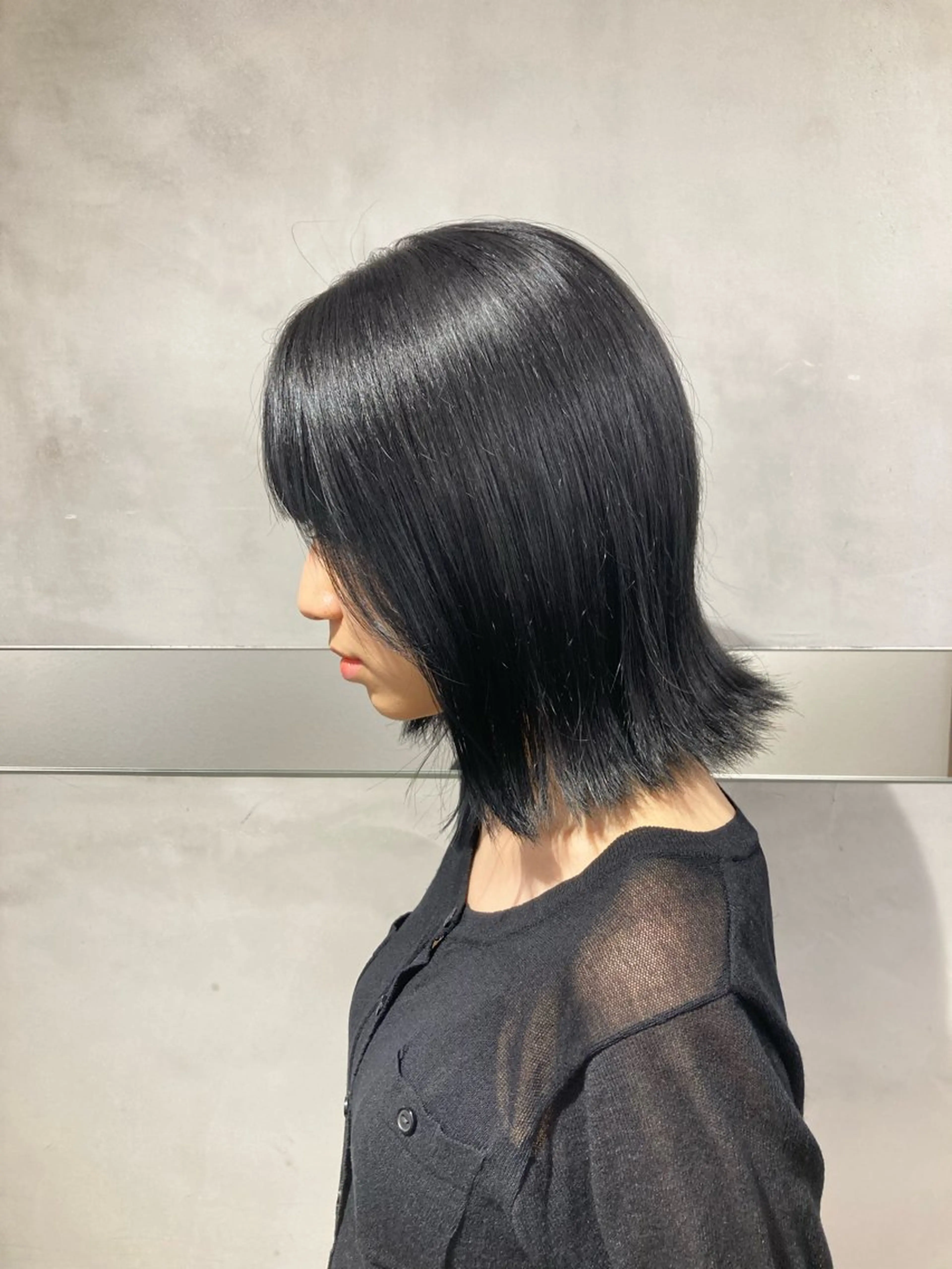 ショート カラー 黒髪 ブルーカラー ブルーブラック シルバー 是永 コレナガのマツエク・マツパデザイン