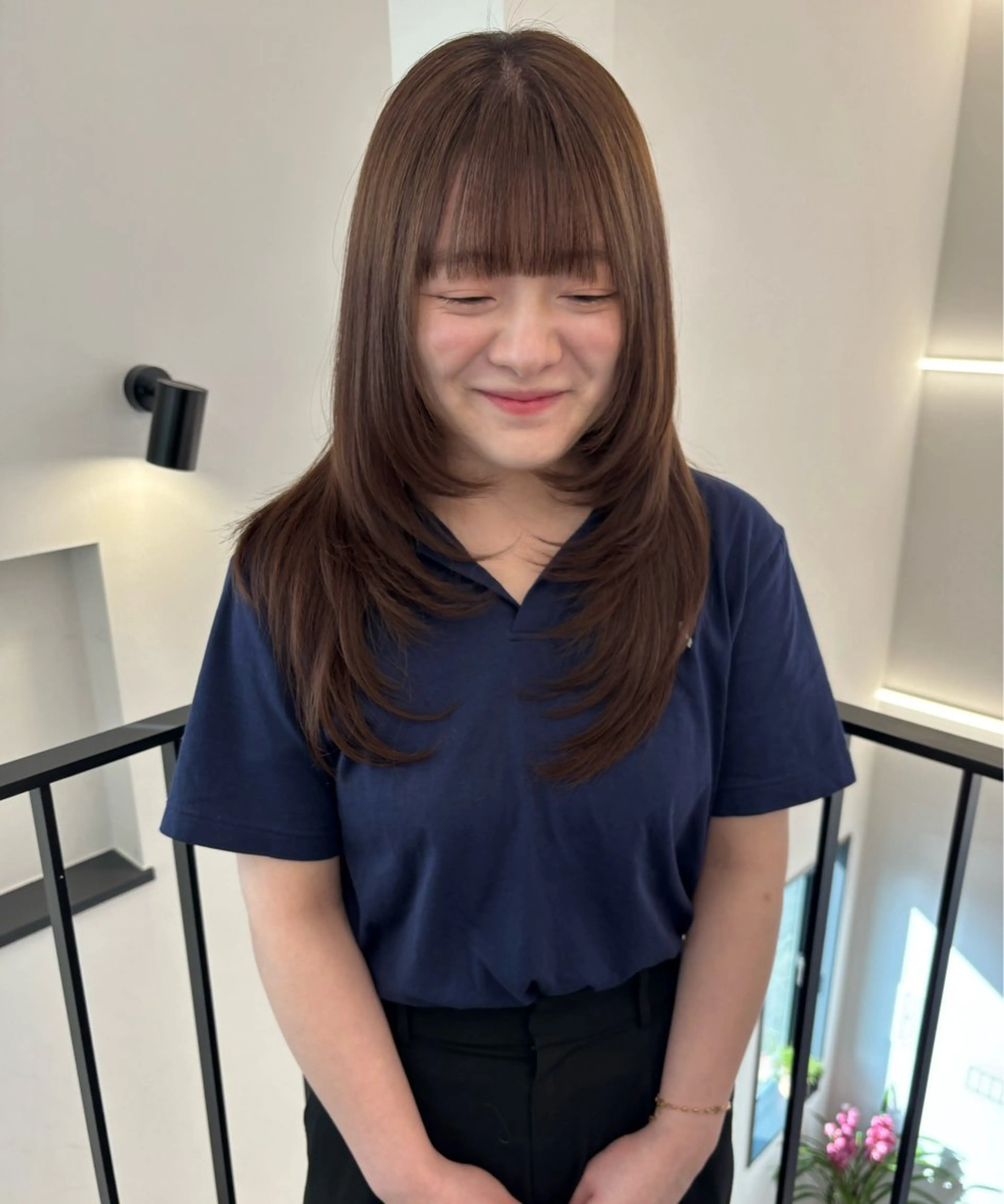 ロング ロングレイヤー レイヤーカット ロング 蛭町 遥香のヘアスタイル
