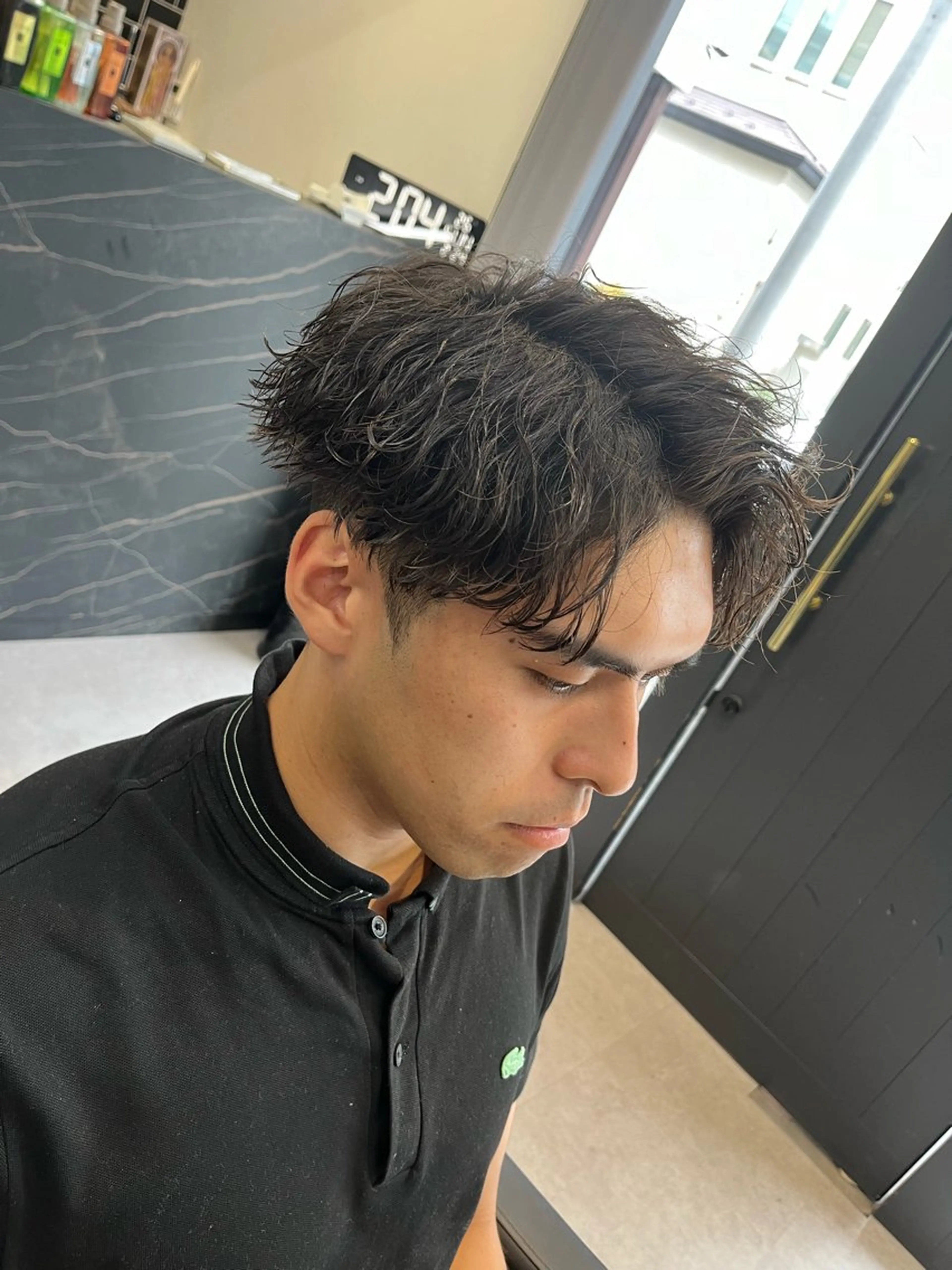 ショート パーマ ヘアアレンジ メンズ メンズパーマ 波巻きパーマ カット パーマ ヘアセット men'slapis YUTOのヘアスタイル