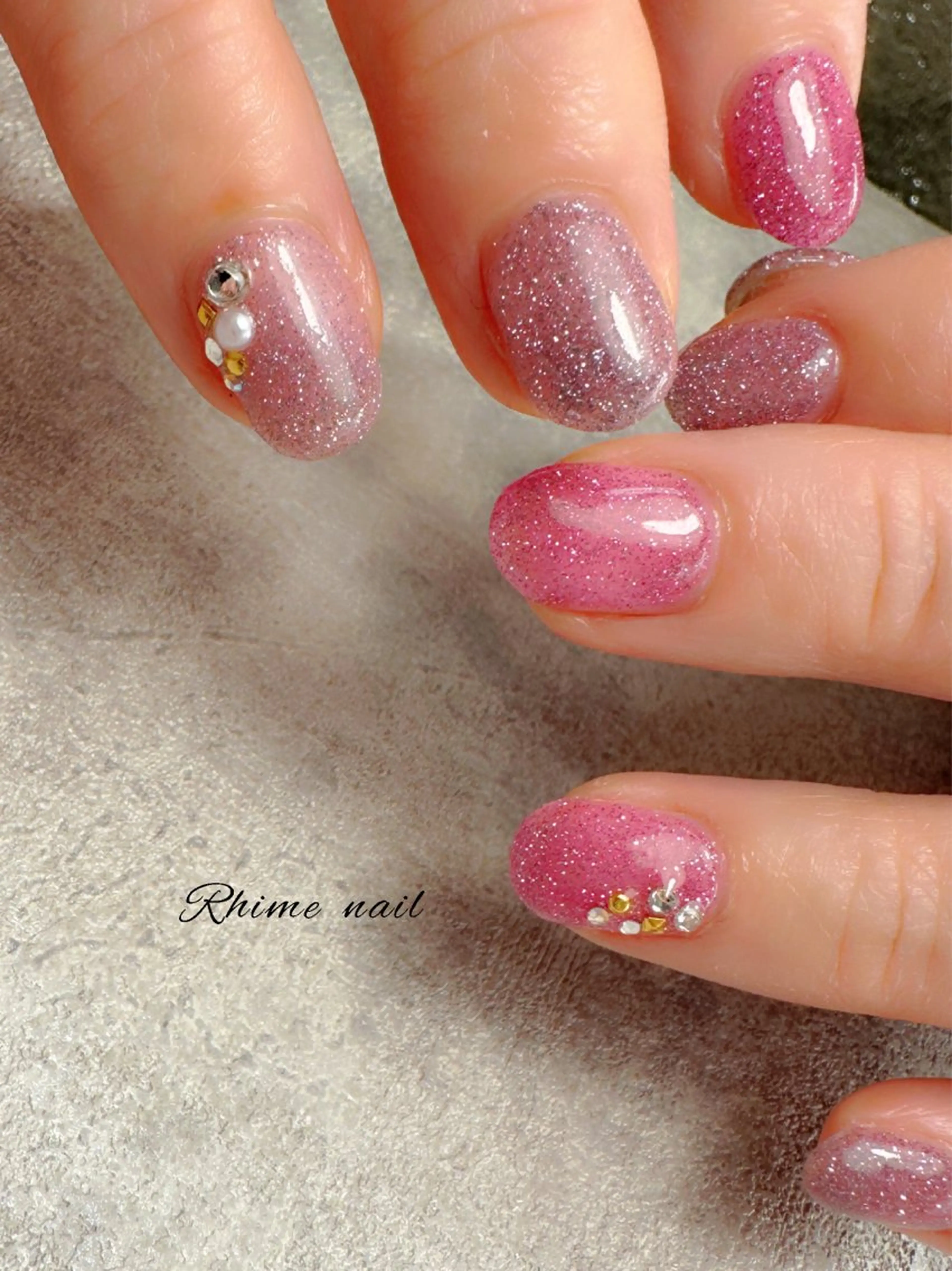 ネイル フラッシュネイル キラキラネイル マグネットネイル 冬ネイル クリスマス Rhime nail ライムネイルのネイルデザイン