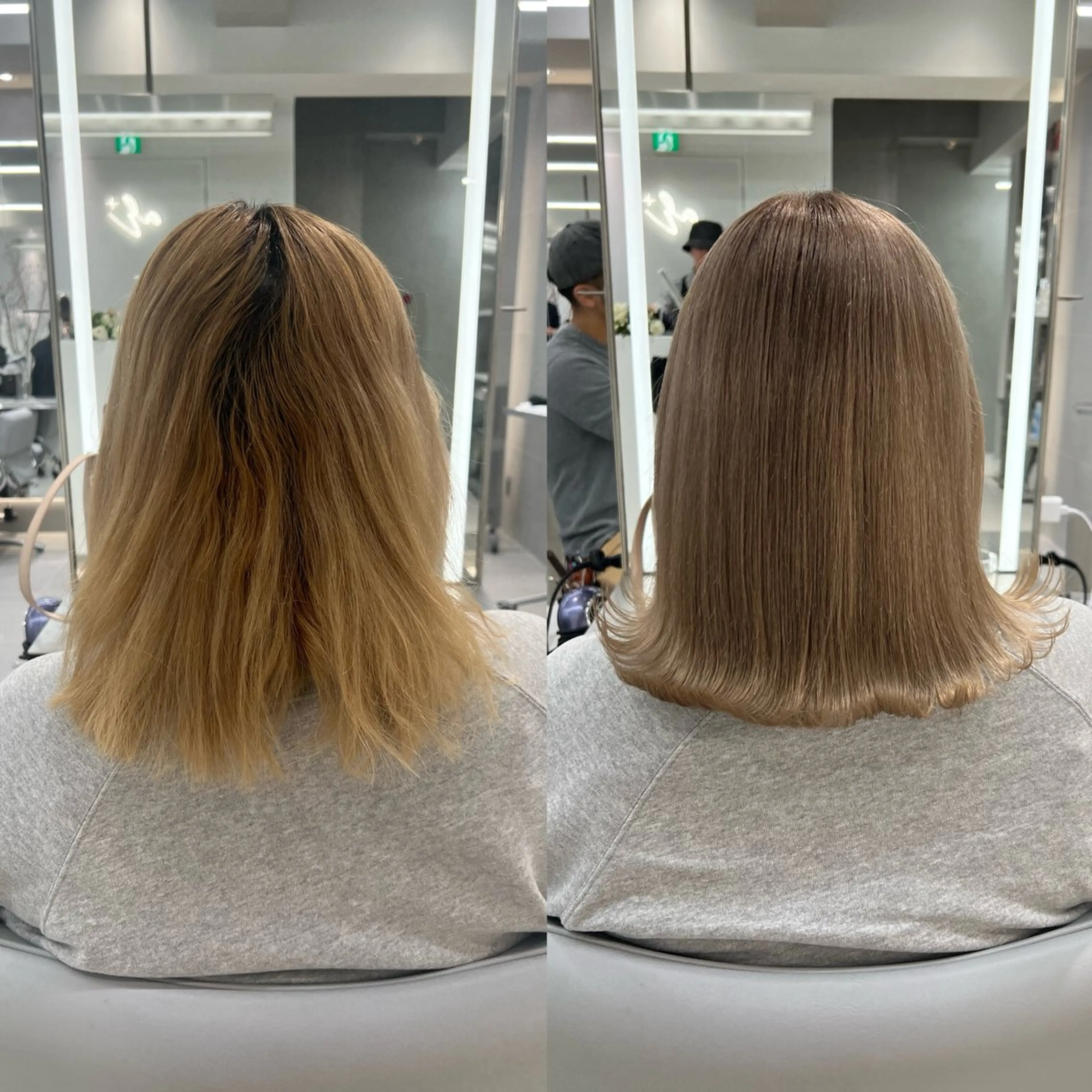 ミディアム カラー パーマ ヘアアレンジ シールエクステ アッシュ バレイヤージュ ベージュカラー 黒髪 縮毛矯正 トリートメント ar+ ❤︎ maiのヘアスタイル