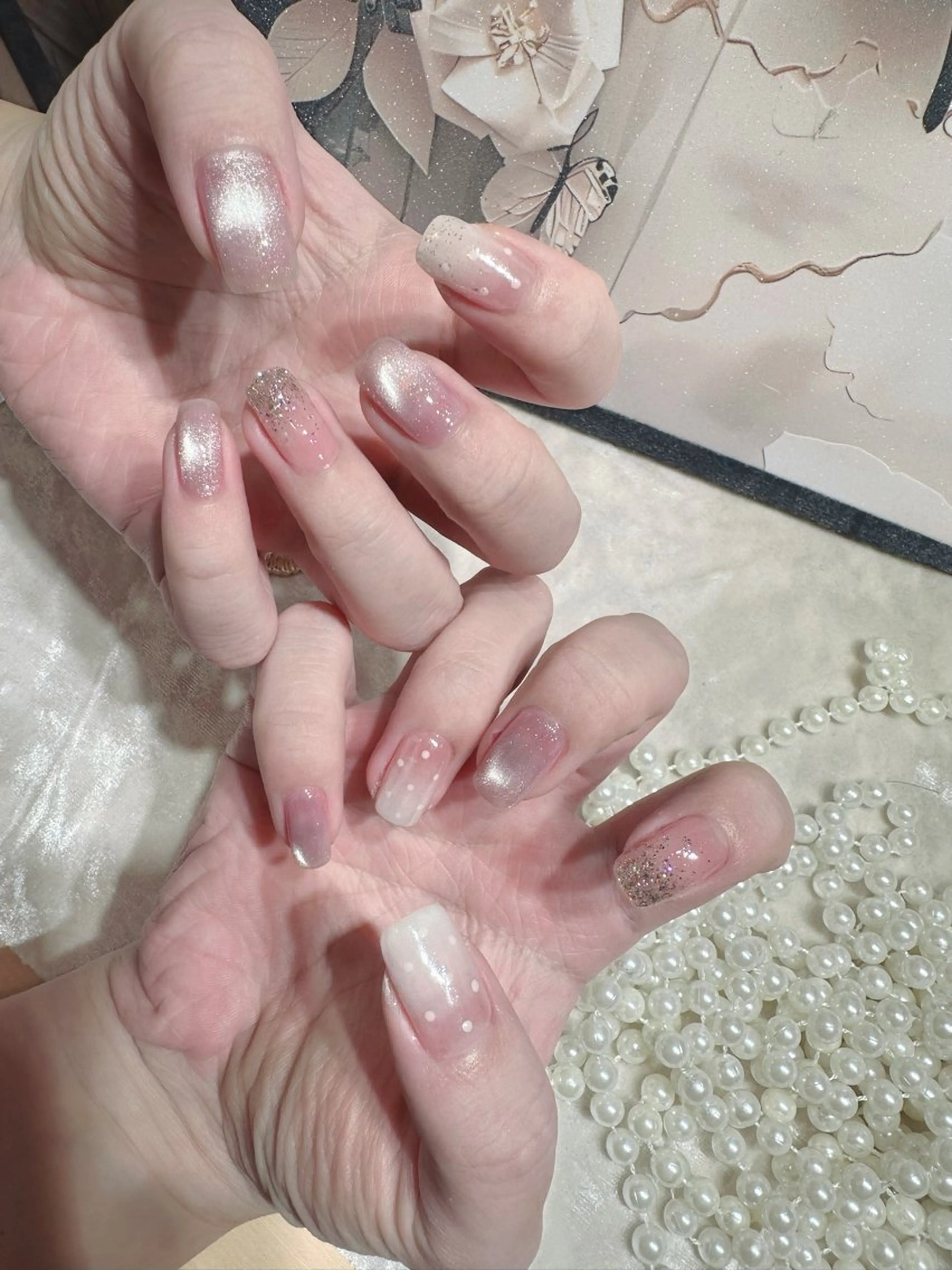 ネイル アートネイル フットネイル ジェルネイル ハート マグネットネイル Babarla Nailのネイルデザイン