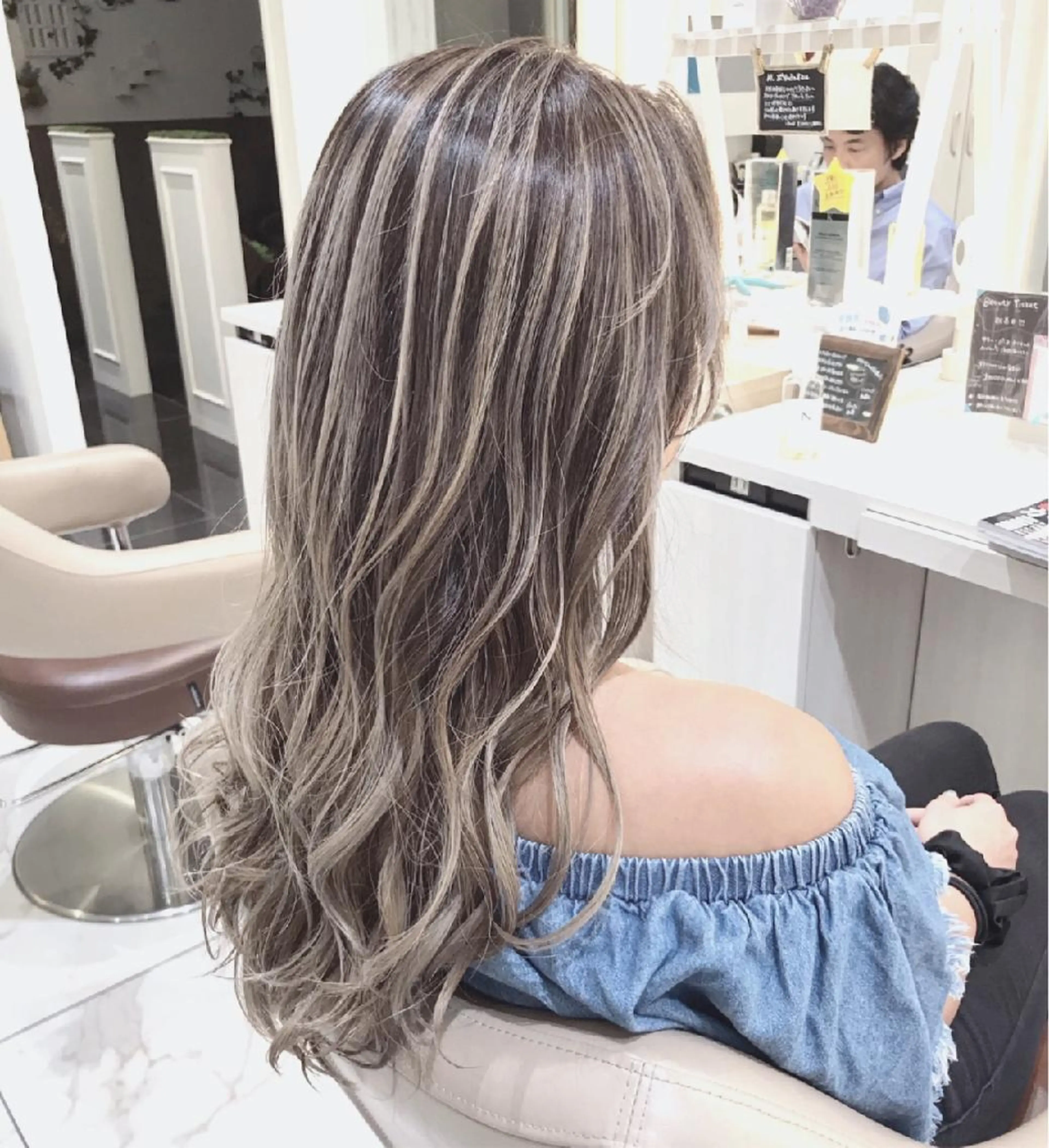 ロング カラー バレイヤージュ レイヤーカット ＡＳＨ大宮/ブリーチ 髪質改善/カラーのヘアスタイル